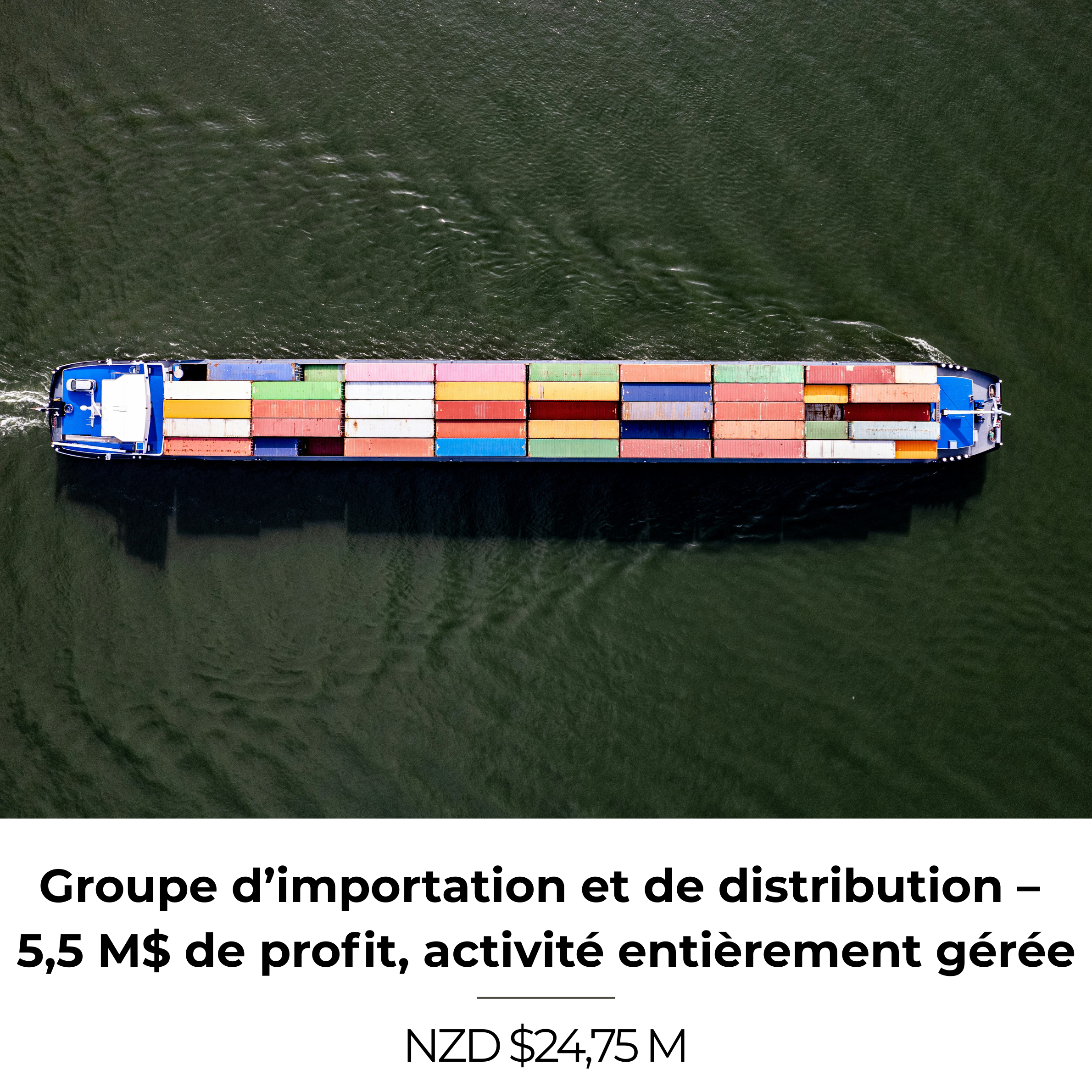 Groupe d’importation et de distribution – 5,5 M$ de profit, activité entièrement gérée