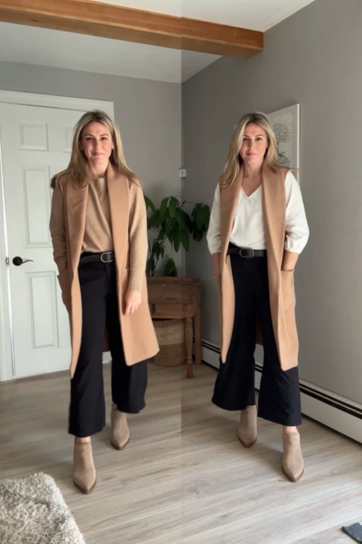 Wide Leg Pants with Platform Loafers Outfits (2 ideas & outfits)