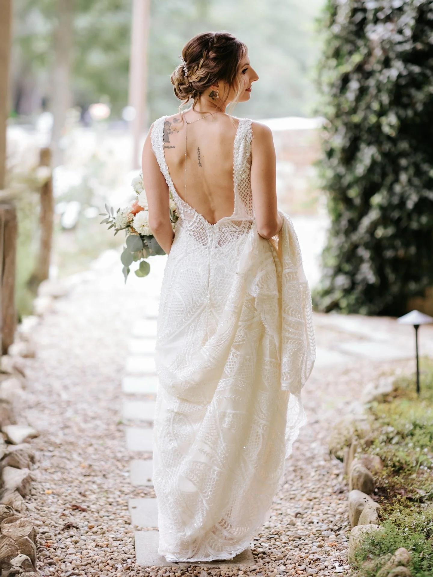 Laura &amp; Marshall | Scaly Mountain, NC ✨

Between her first look with her father&hellip;and her first look with Marshall.
A quiet moment to simply be a bride.
.
.
.
Venue, Coordination, &amp; Catering: @thevineyardathighholly
Hair &amp; Makeup:&nb