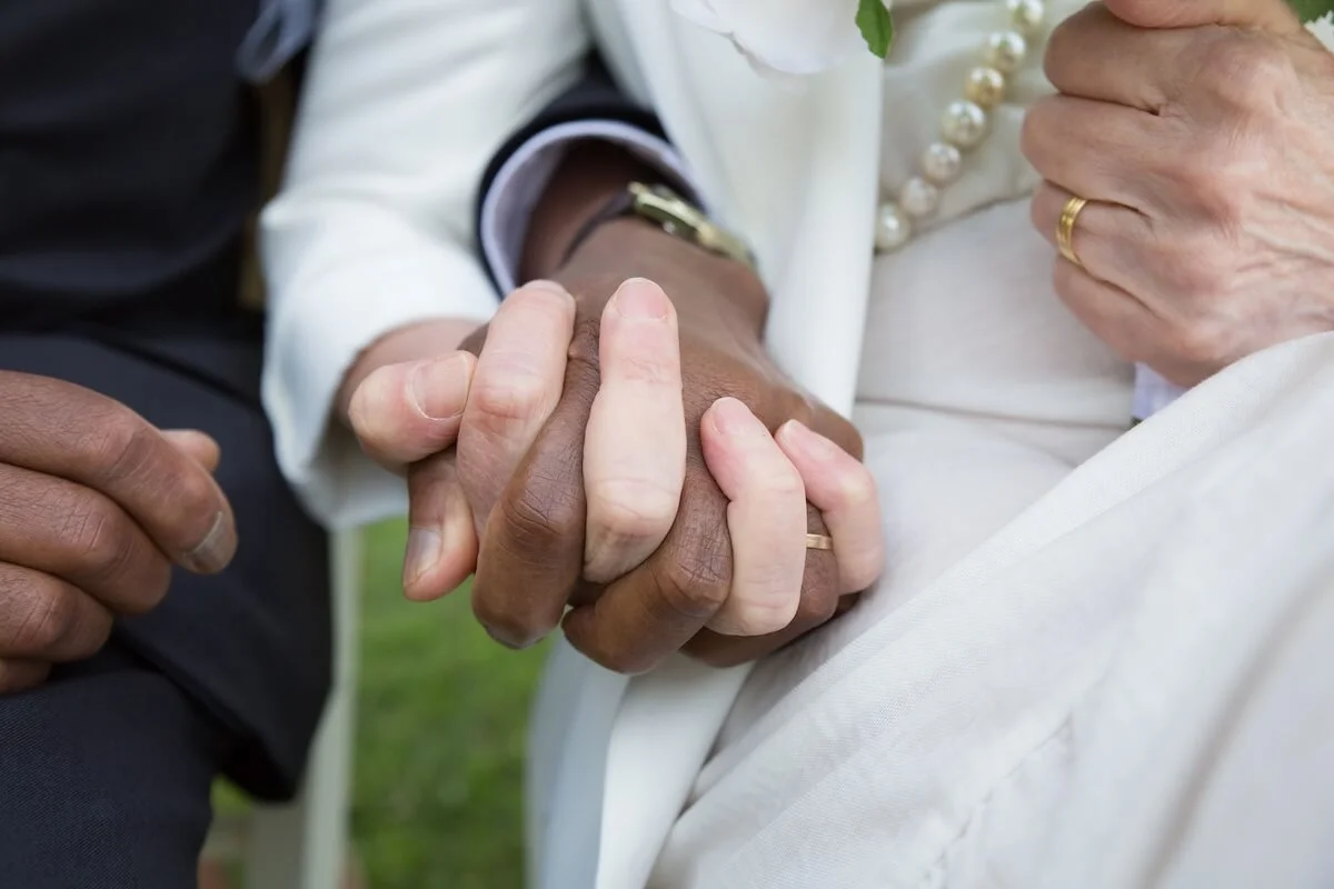 Late-life couple at wedding where geropsychology in South Bay, CA and geropsychologist in South Bay, CA evaluate marriage capacity and autonomous decision-making