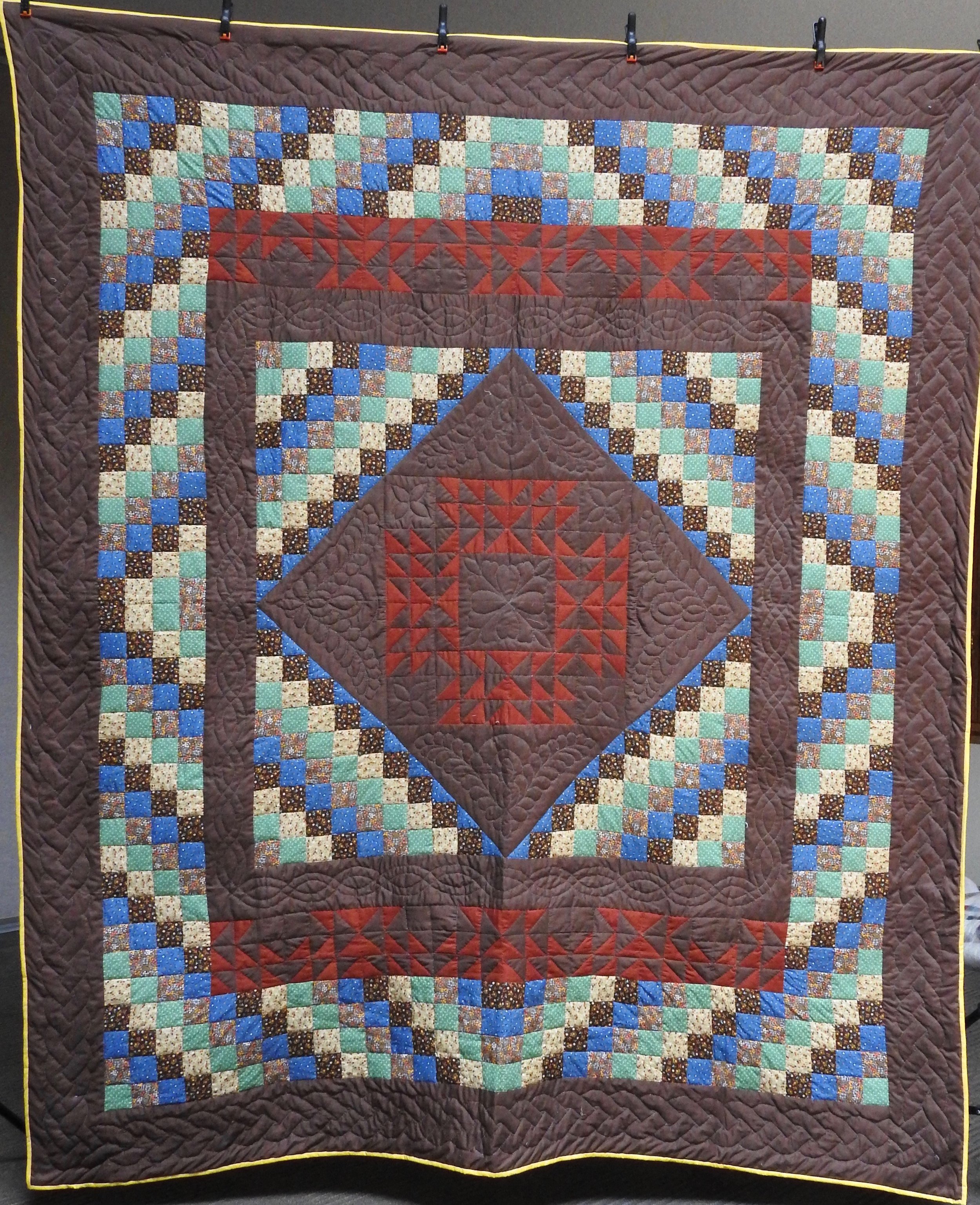 Patchwork, Pieced, Hand Quilted, The Depot Quilt Room, 92 x 108”