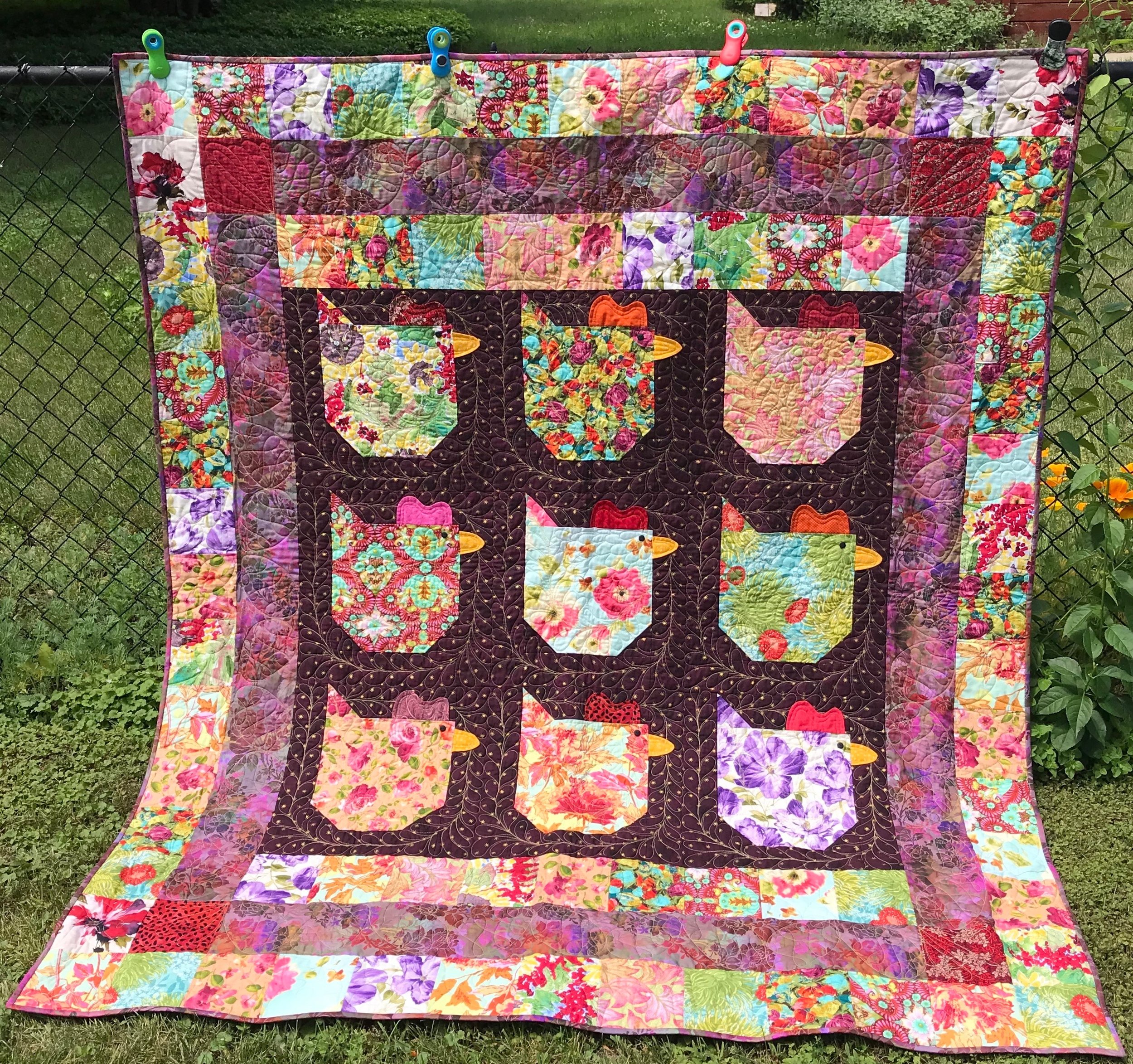 Ladies’ Night Out, Pieced, Custom Machine Quilted, donated by Char Taber, 63 x 73”