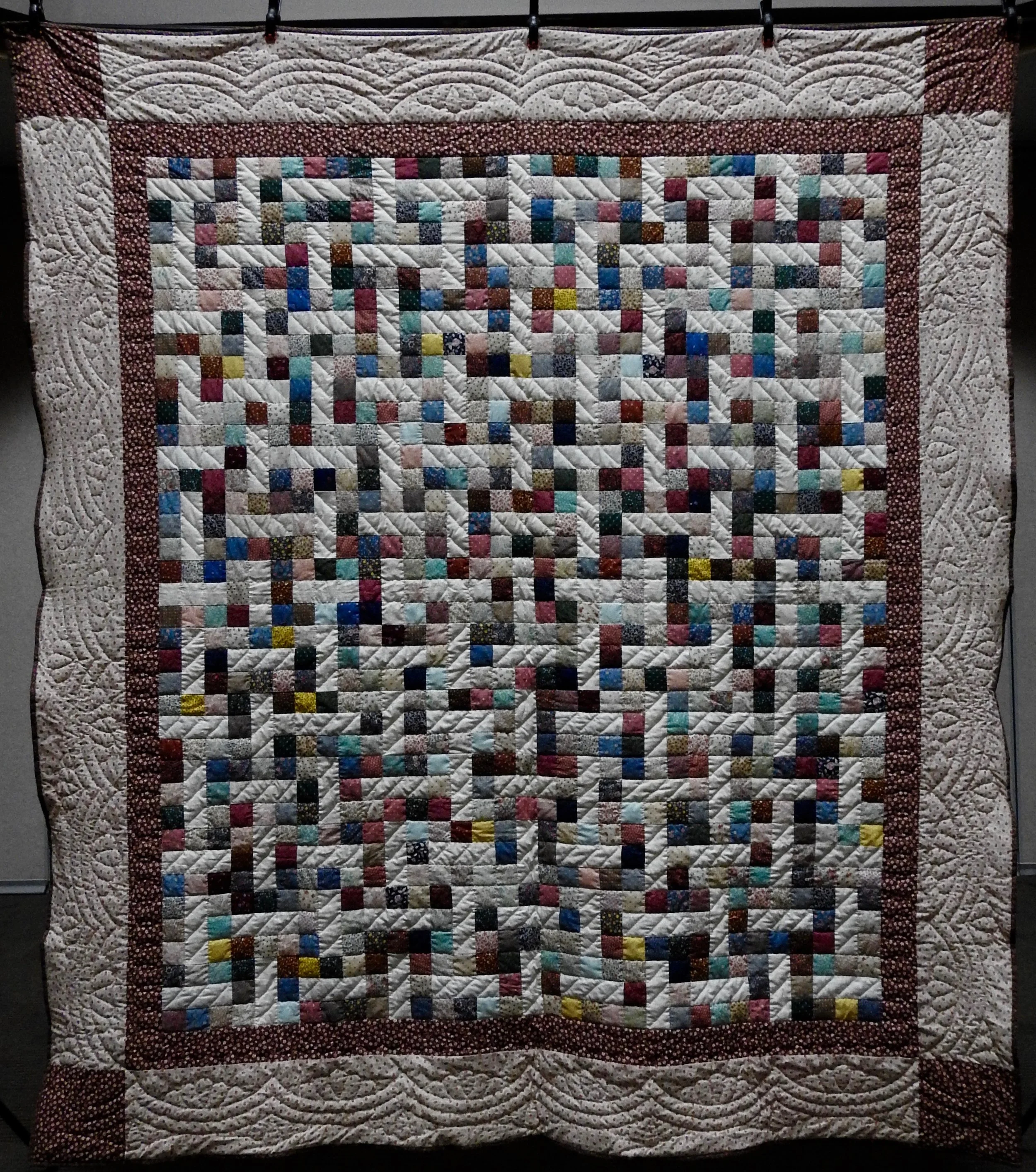 Streets & Avenues, Pieced, Hand Quilted by Evergreen Place Quilters, donated anonymously, 83 x 96”