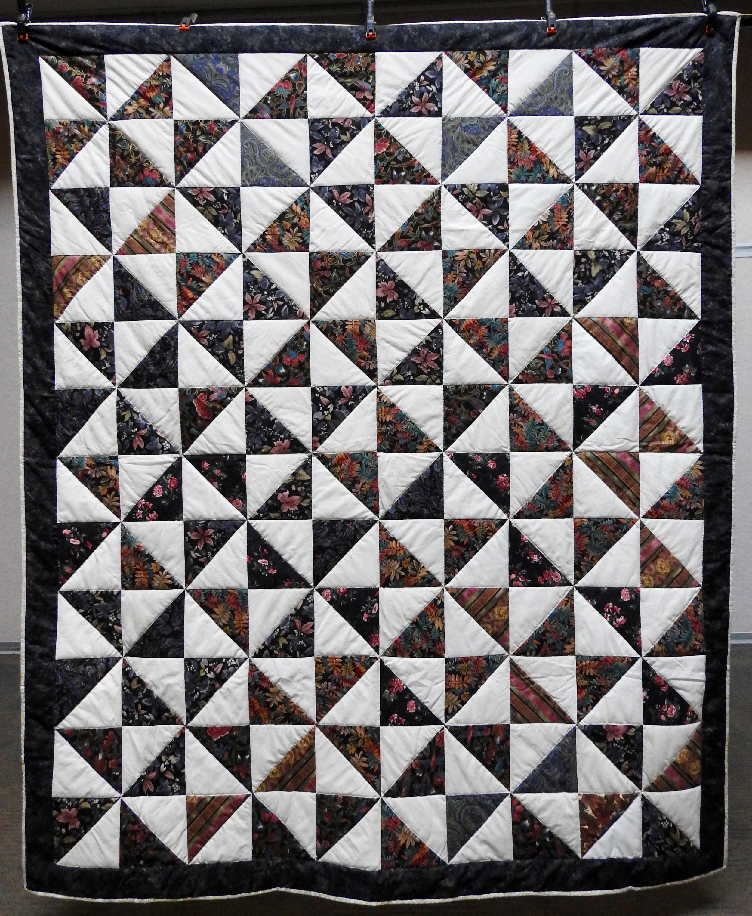 Pinwheels, Pieced, Hand Quilted, Clinton Frame Church, 68 x 80”