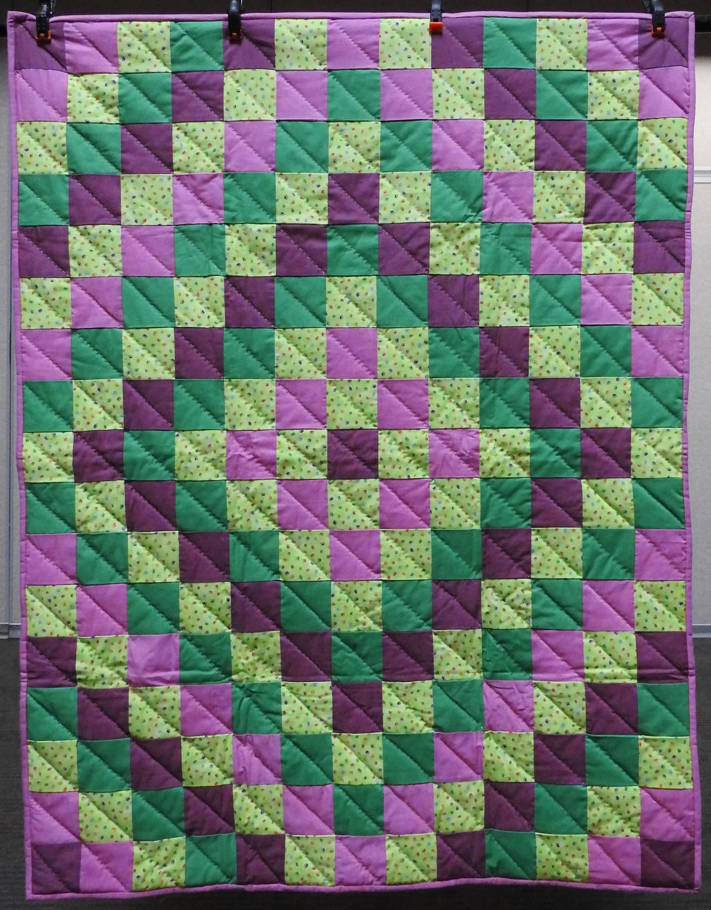 Paw Prints Baby Quilt, Piece, Long Stitch Hand Quilted, donated by First Mennonite, Middlebury, 48 x 58”