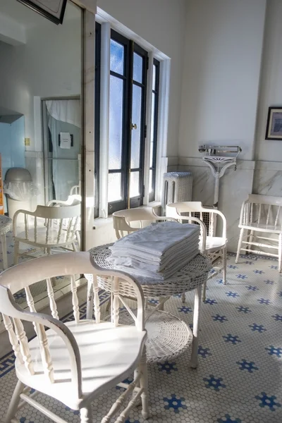 Old school charm, and more incredible tile work, in the ladies quarters at Buckstaff.
