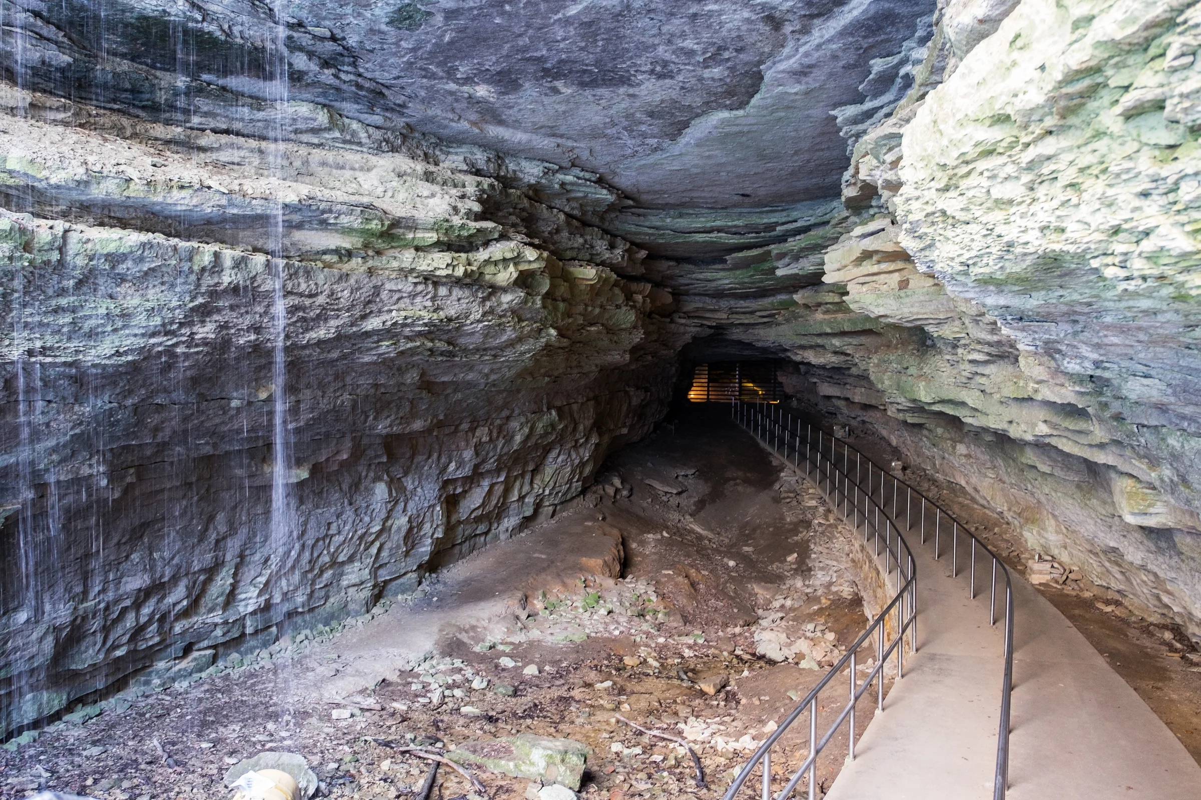The grand entrance to the largest cave system ever mapped: Mammoth Cave National Park, Kentucky. 