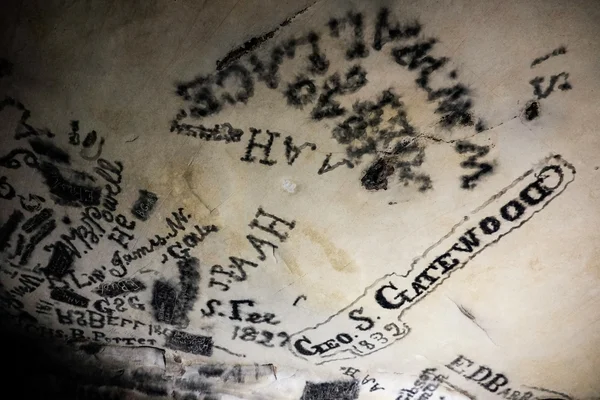Ceiling paintings made of candle soot remain perfectly in tact from centuries ago when they were left. 