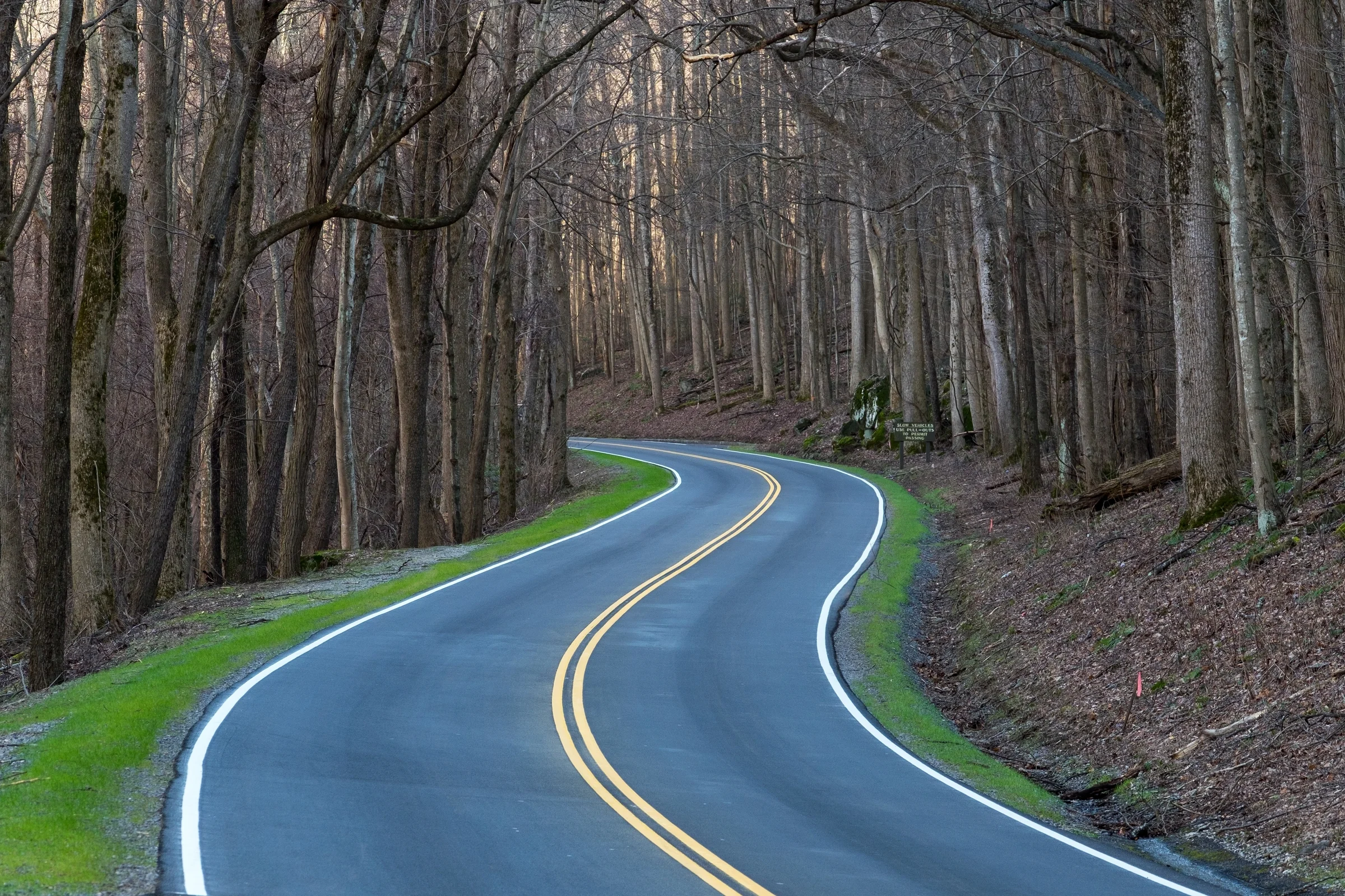 An empty byway through the heart of the Great Smoky Mountains National Park. Unreal. ...but not during off-season! 
