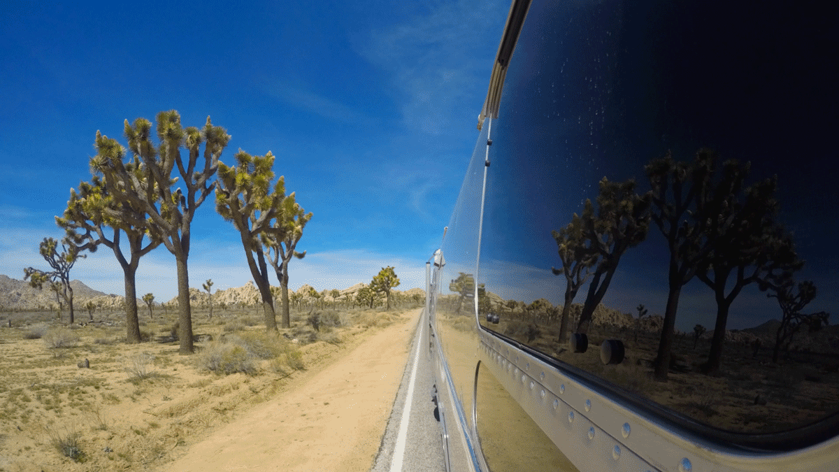 A "Cinemagram" of Wally the Airstream exploring Joshua Tree.
