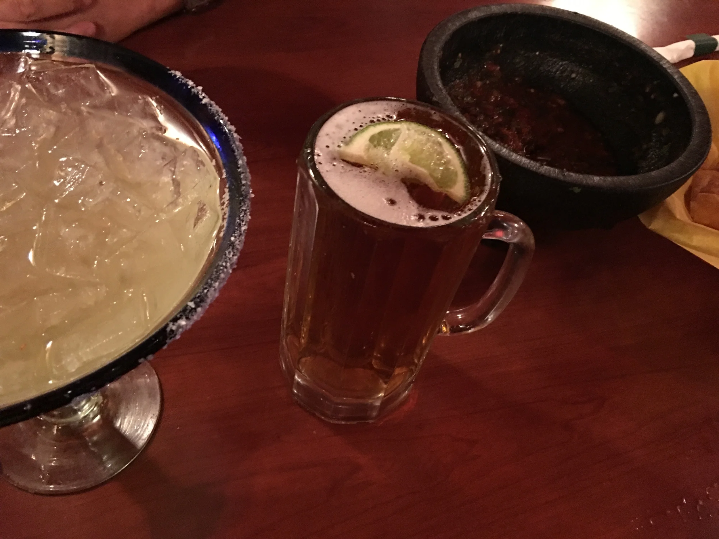 Table-side salsa and a vat of Margarita to share. :)
