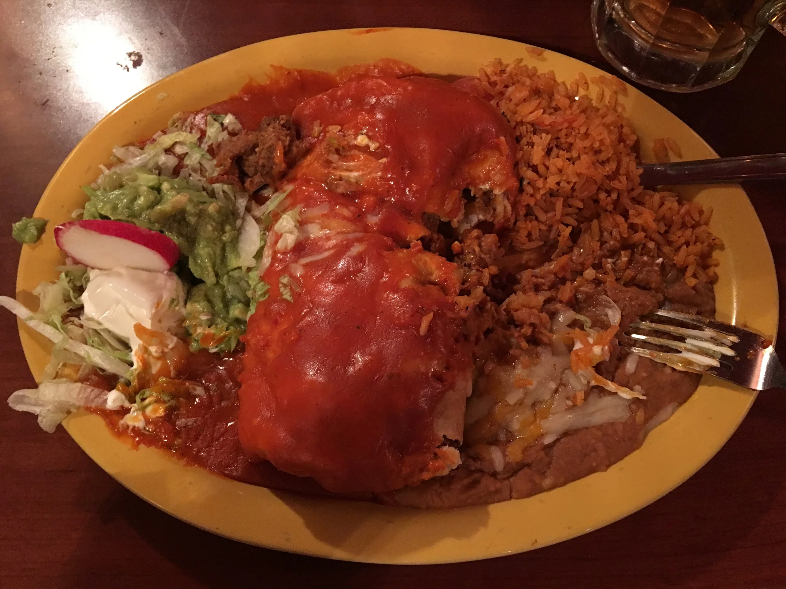 Burrito madness. Way too much food, but never there when you want it so you eat it all anyway... 
