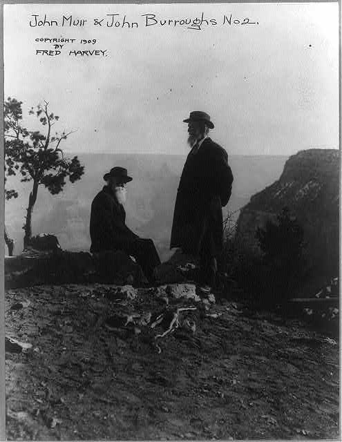 John Muir and John Burroughs, c. 1909. Credit: Library of Congress, Copyright Fred Harvey.