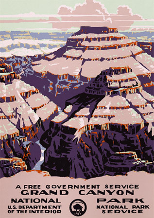 National Park original poster art sketched inspired by the view at Moran Point. Only four original copies of this design are known to exist: one is privately owned, one is with the Library of Congress, and two are in the National Park collections.
