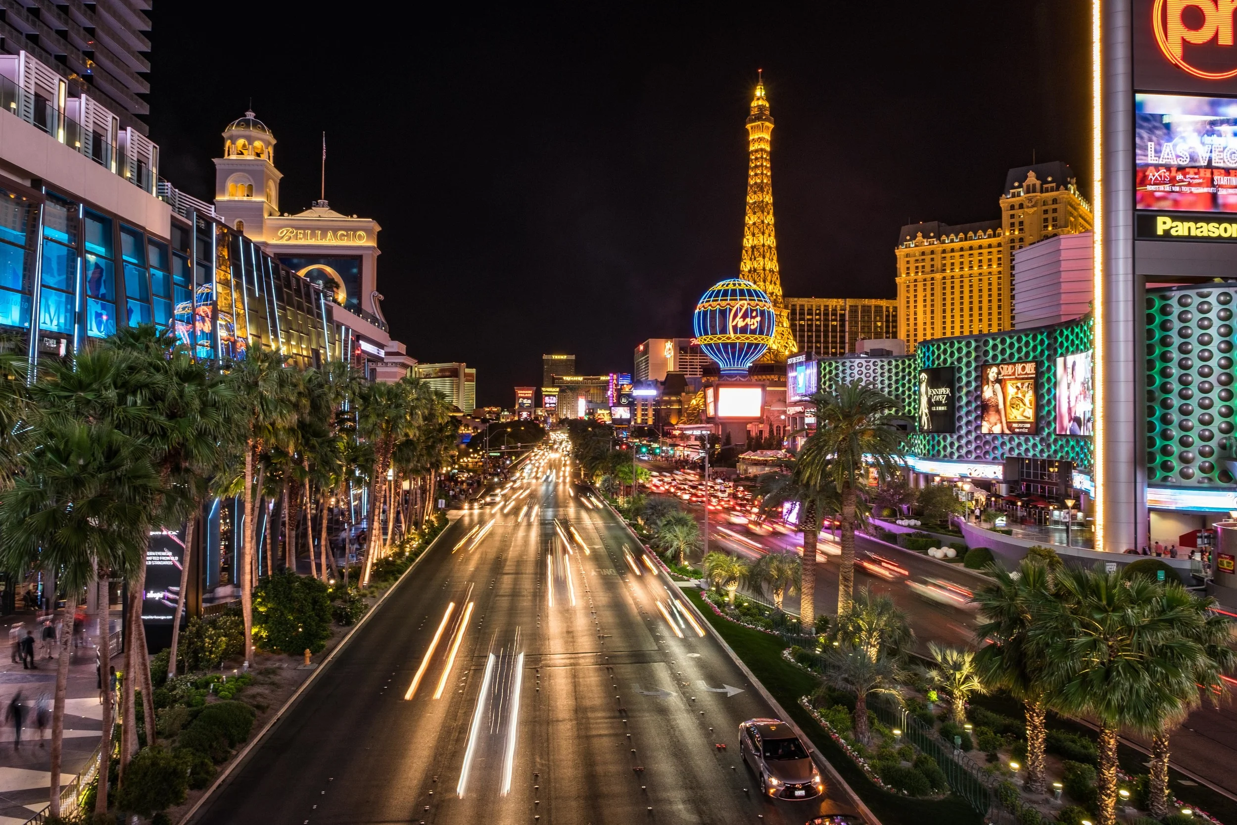 The Strip at night.