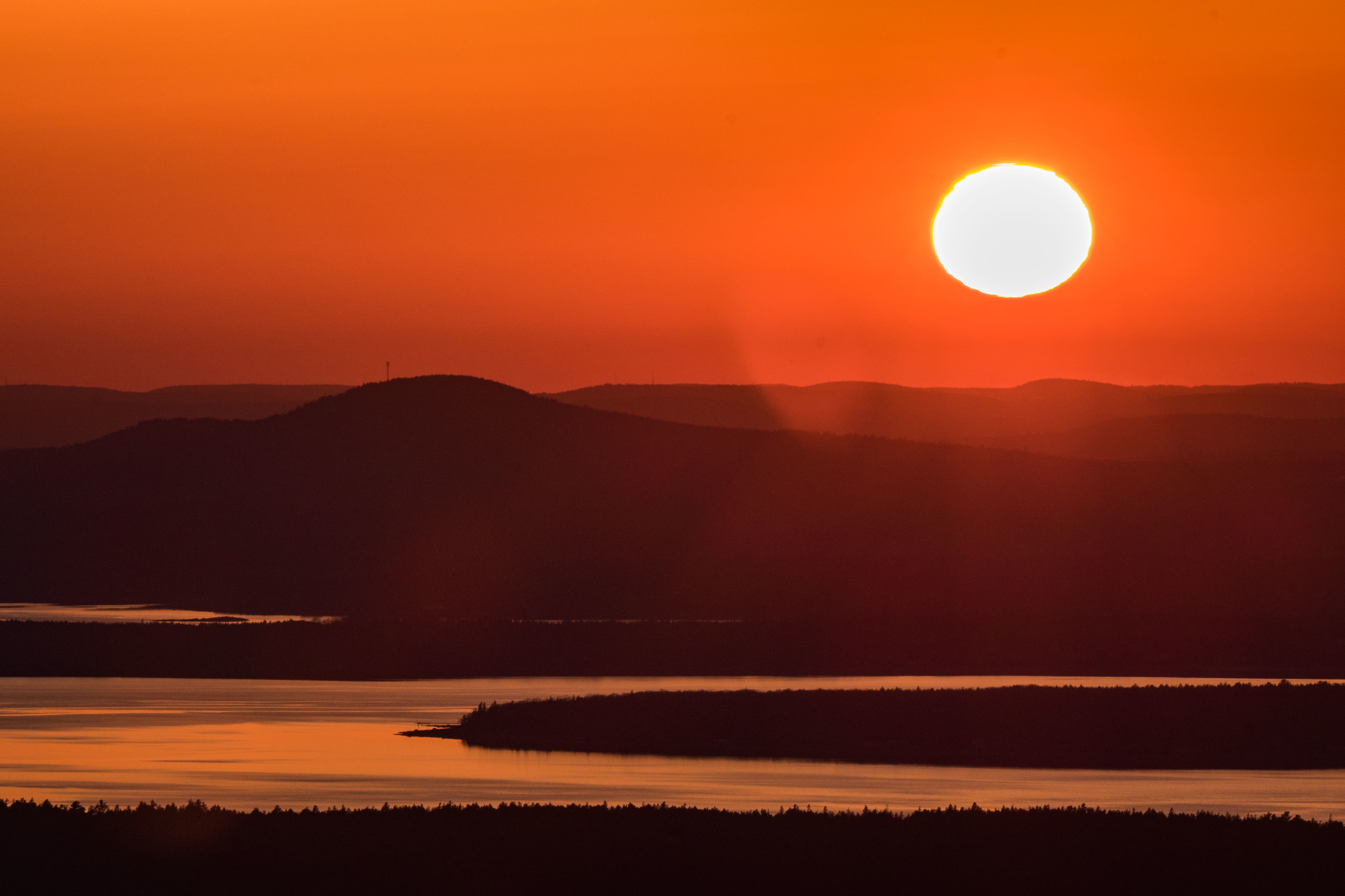 Sunset at Cadillac Mountain. 
