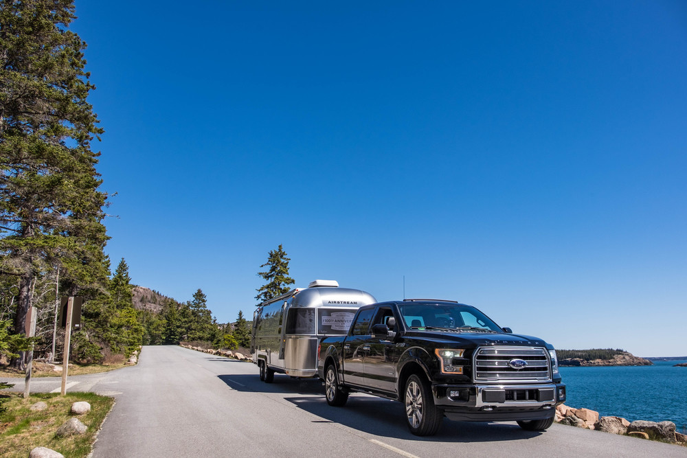  The Ford F-150 Limited Edition truck had all of the muscle needed to tow this 27-foot trailer.&nbsp; 