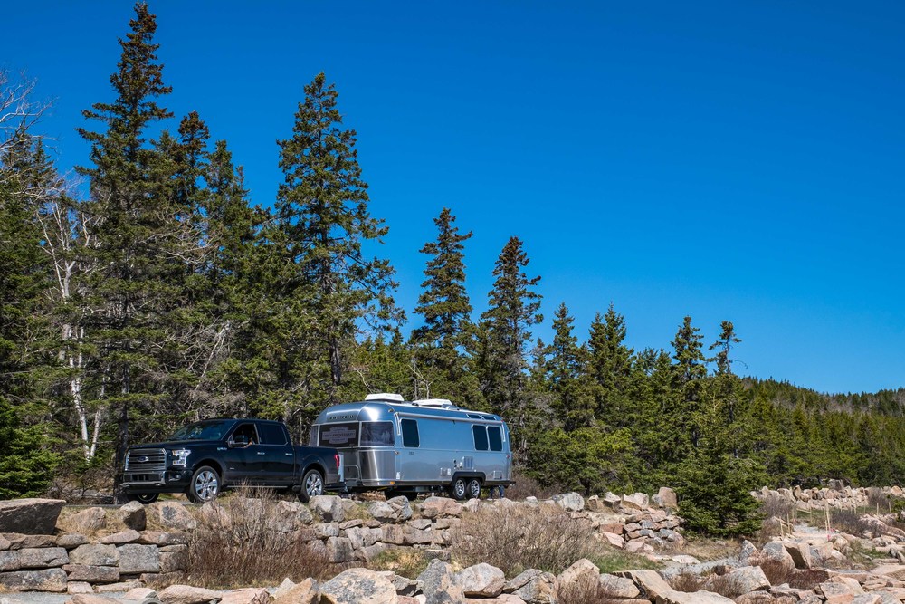  The Pendleton Airstream and Ford F-150 exploring on Park Loop Road.&nbsp; 