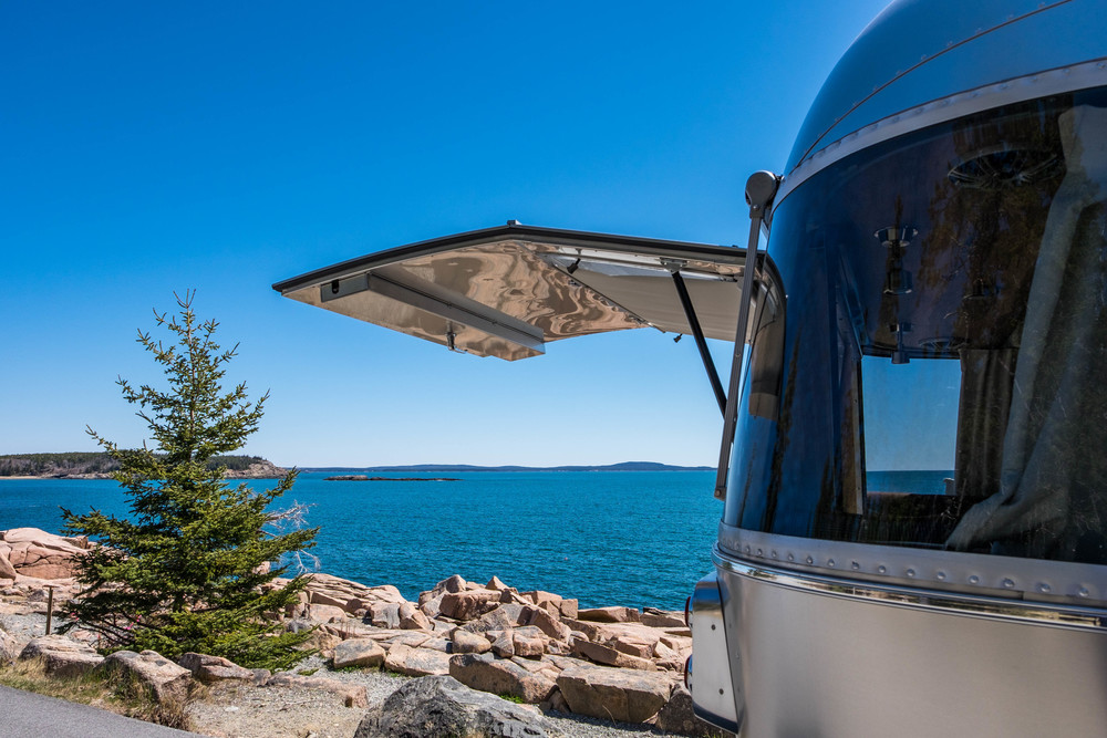  The back hatch that opens to the wilderness is our favorite feature in the National Parks Airstream Pendleton.&nbsp; 