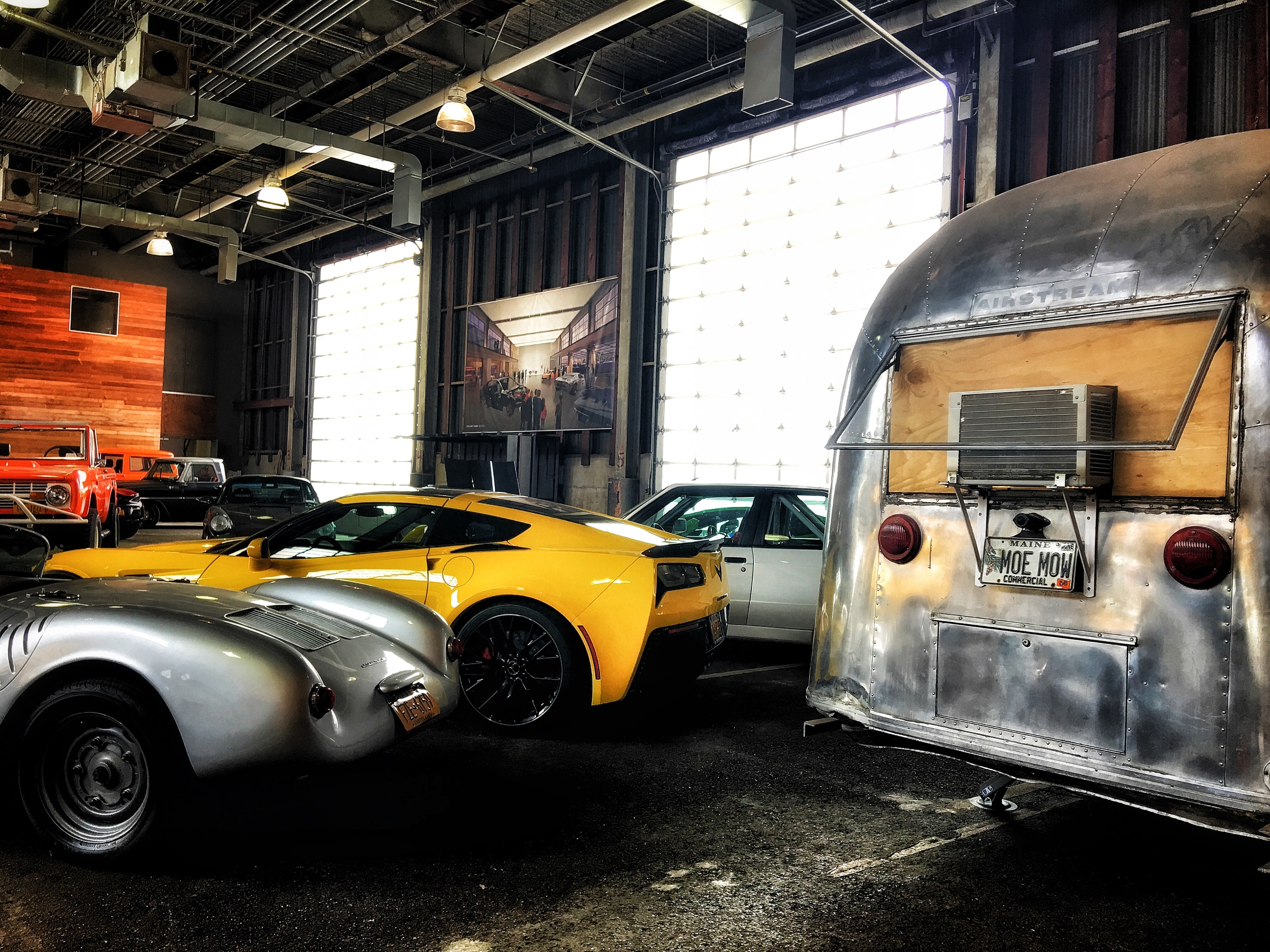 A 1966 vintage Airstream retrofitted as an office at the Classic Car Club in Manhattan. And some car porn: vintage Vipers, McLaren's and other fine works of automotive beauty on Pier 76.