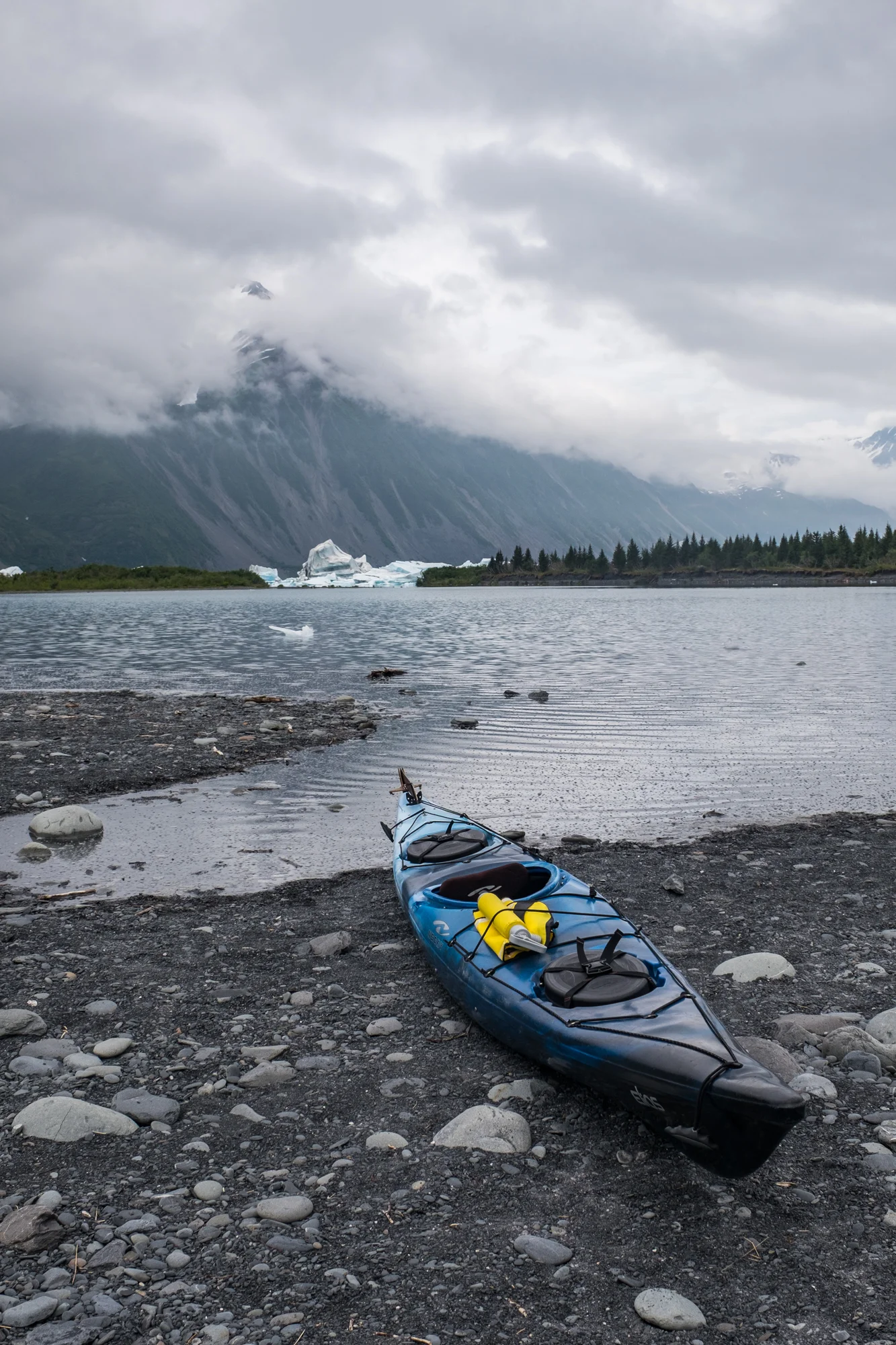 We are ready to kayak in the iceberg filled lagoon.