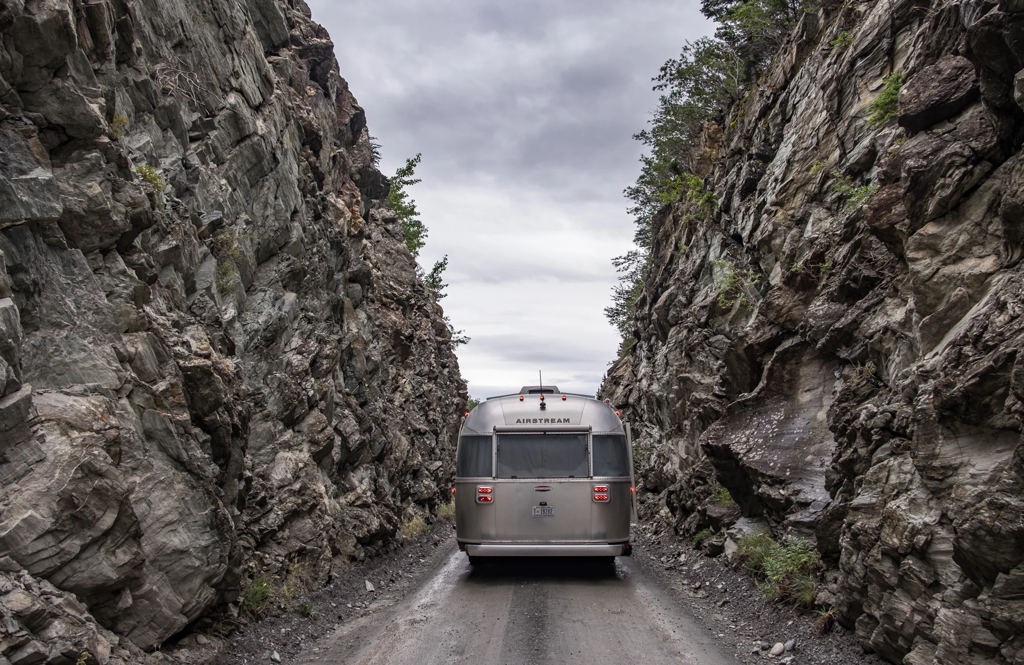 Starting the long, brain-shaking drive down McCarthy Road into the heart of Wrangell St. Elias National Park with Wally the Airstream in tow. 