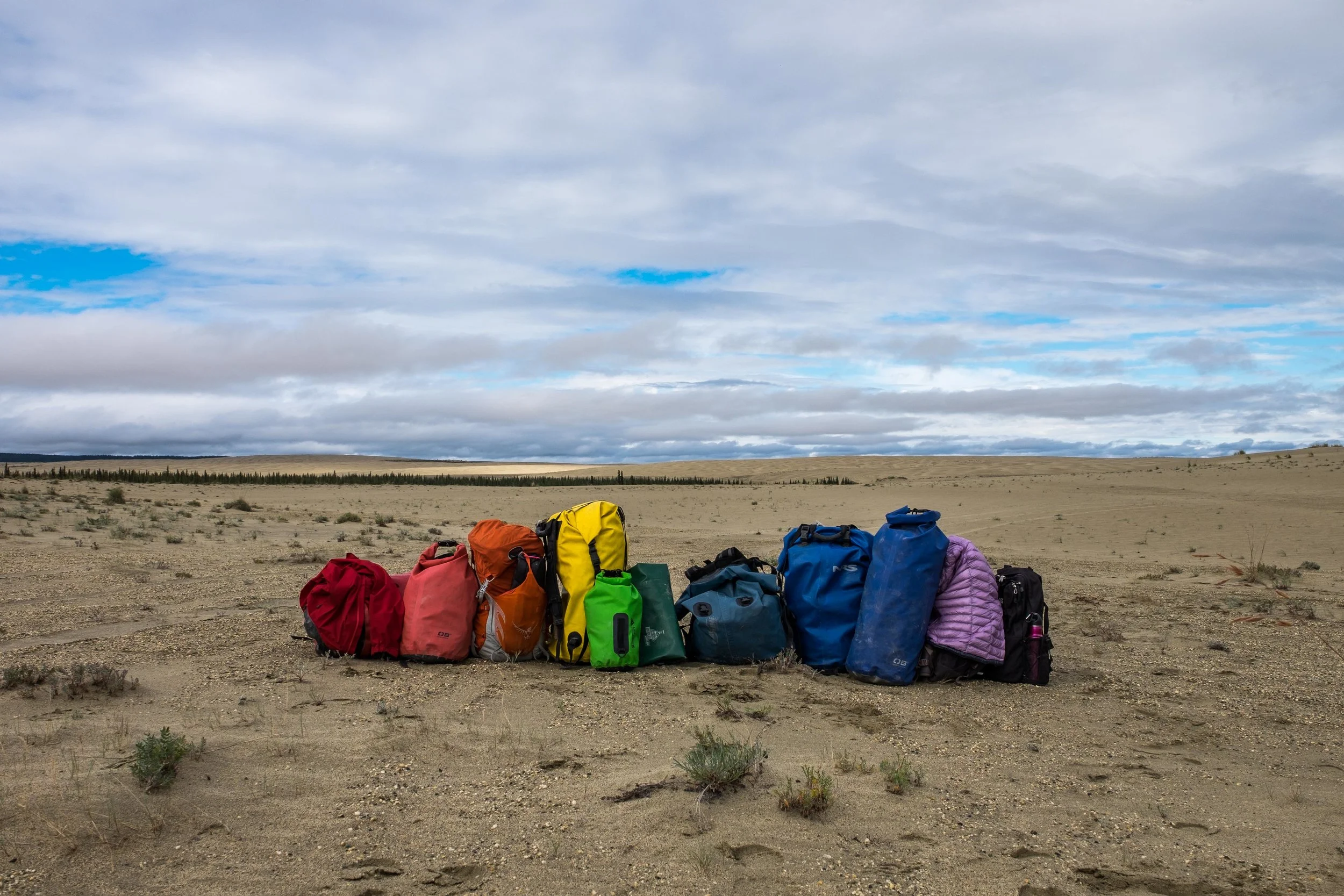 Left with our gear in the Arctic Alaskan wilderness... we got creative right away. 