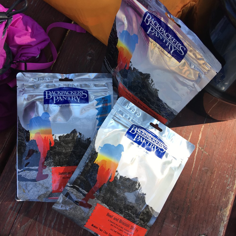  Backpackers Pantry dehydrated food -- big energy in a compact bag. 