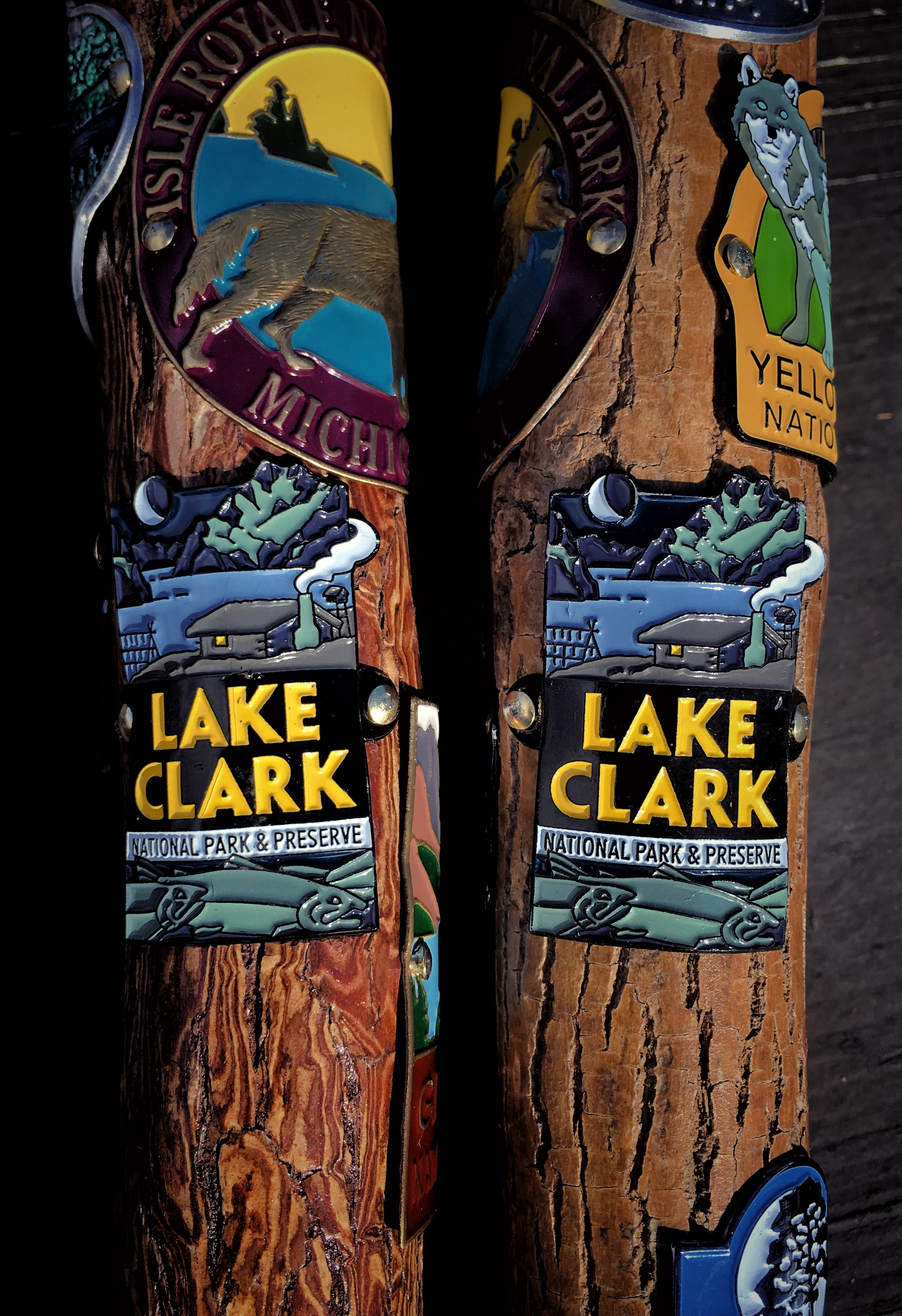  Hiking stick medallions from Lake Clark National Park &amp; Preserve in Alaska.&nbsp; 