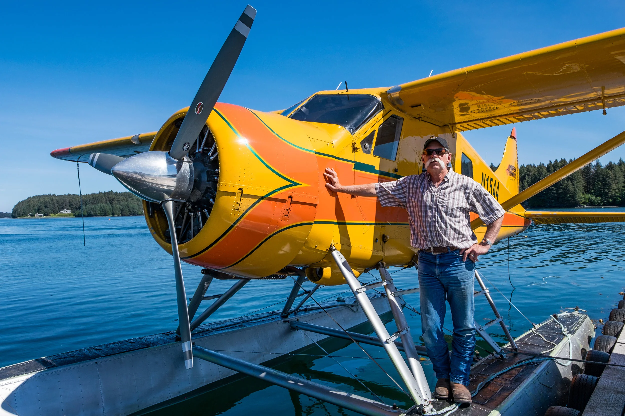 Our bush pilot Willy Fulton from Andrew Airways — one of the most experienced pilots in the business. You might recognize him from the Werner Herzog documentary film "Grizzly Man" which documents the life of Timothy Treadwell's experiences in Katmai National Park & Preserve . Willy was one of the regular resuppliers to the area where Timothy Treadwell, AKA "Grizzly Man," lived and filmed. Sadly, he was also the one to find the remains of his friend in 2003. 