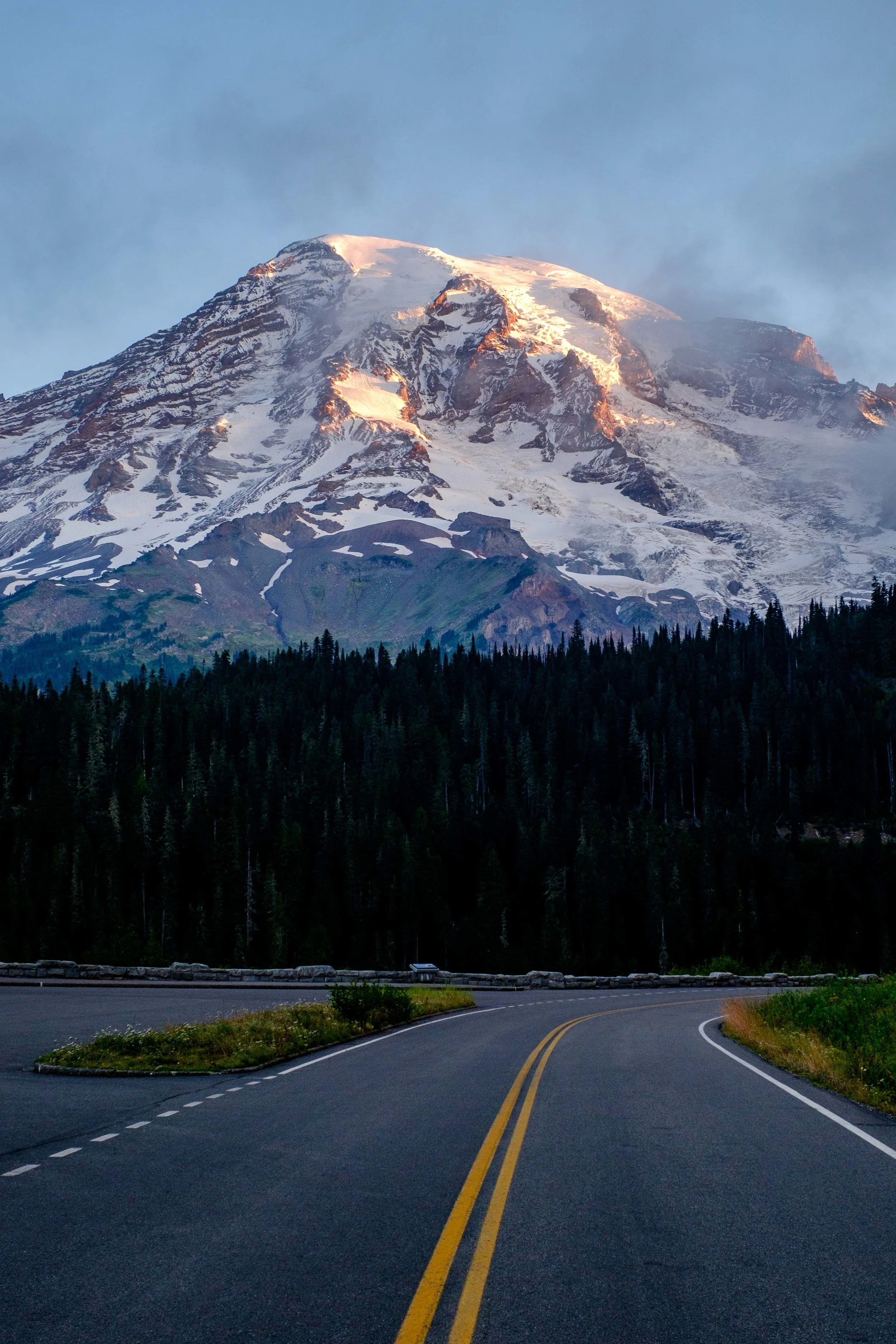 On the road in Mount Rainier National Park.