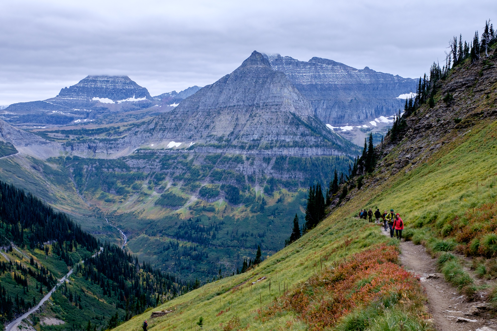 A classic view from the Highline Trail. 