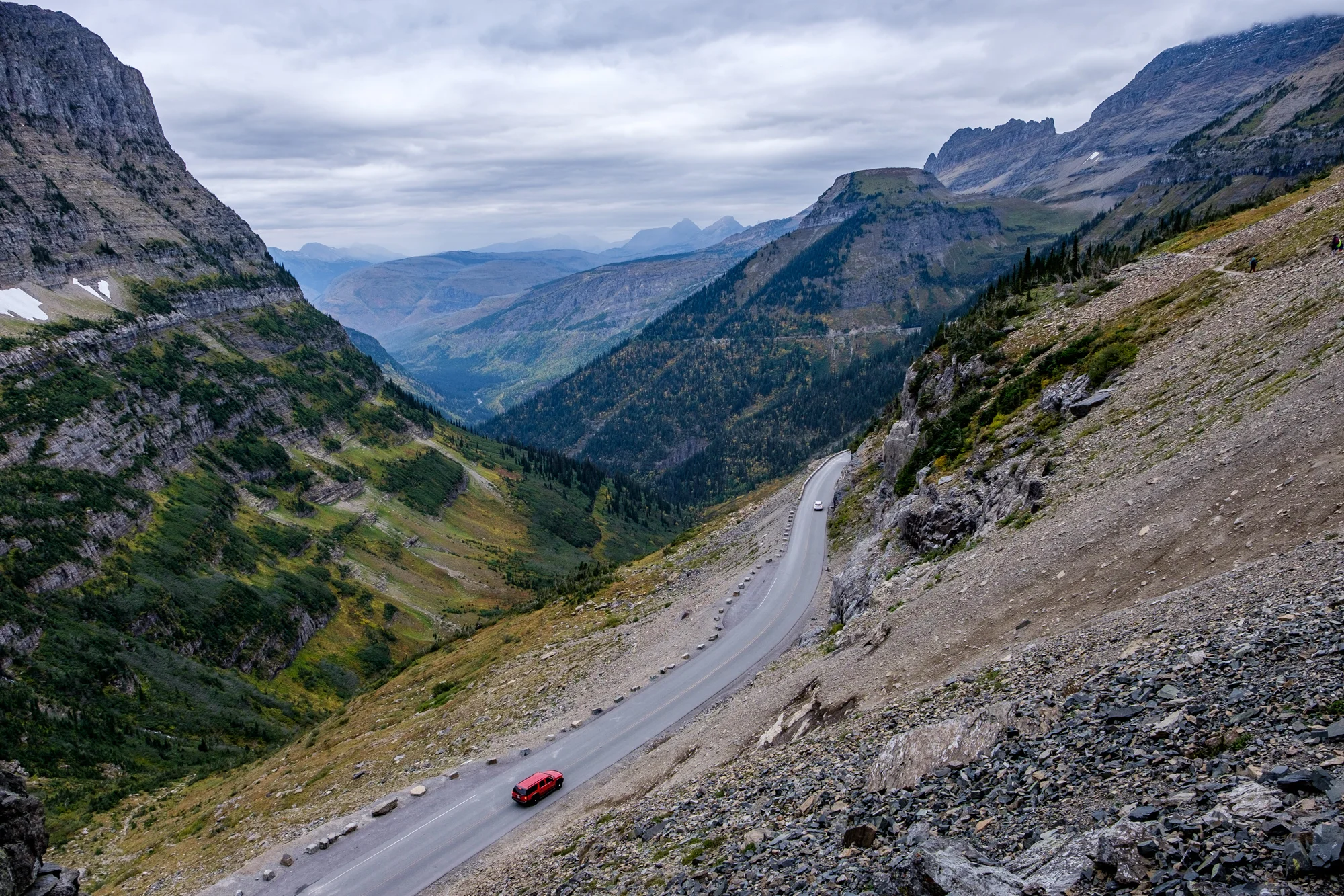 One of the very cool things about this trail is the birdseye view of Going-to-the-Sun Road. 