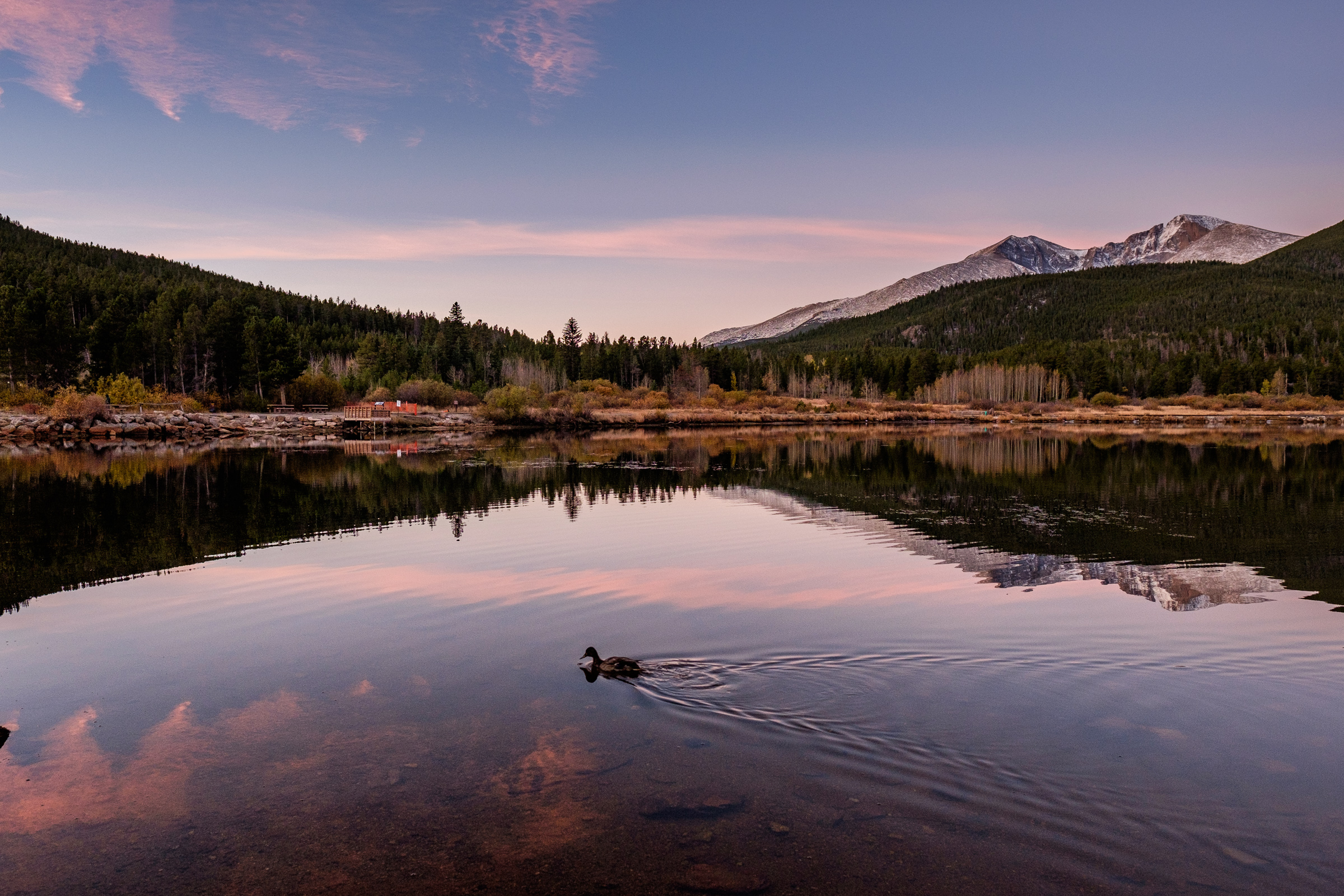 Dawn at Lily Lake on the east side of the park. 