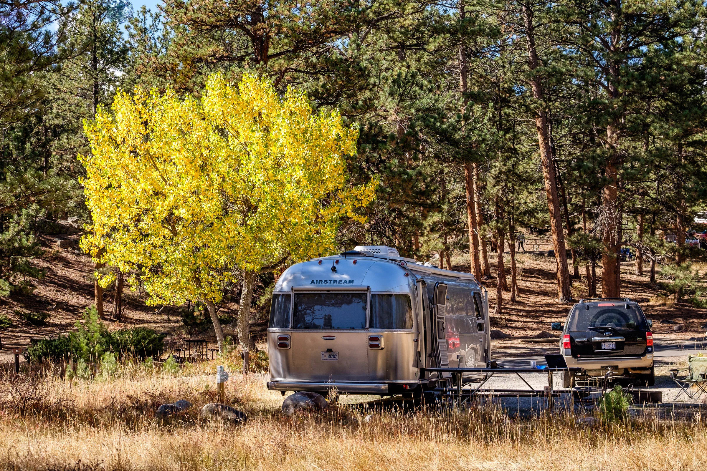 Lots of space for Wally the Airstream at the Moraine Park Campground.