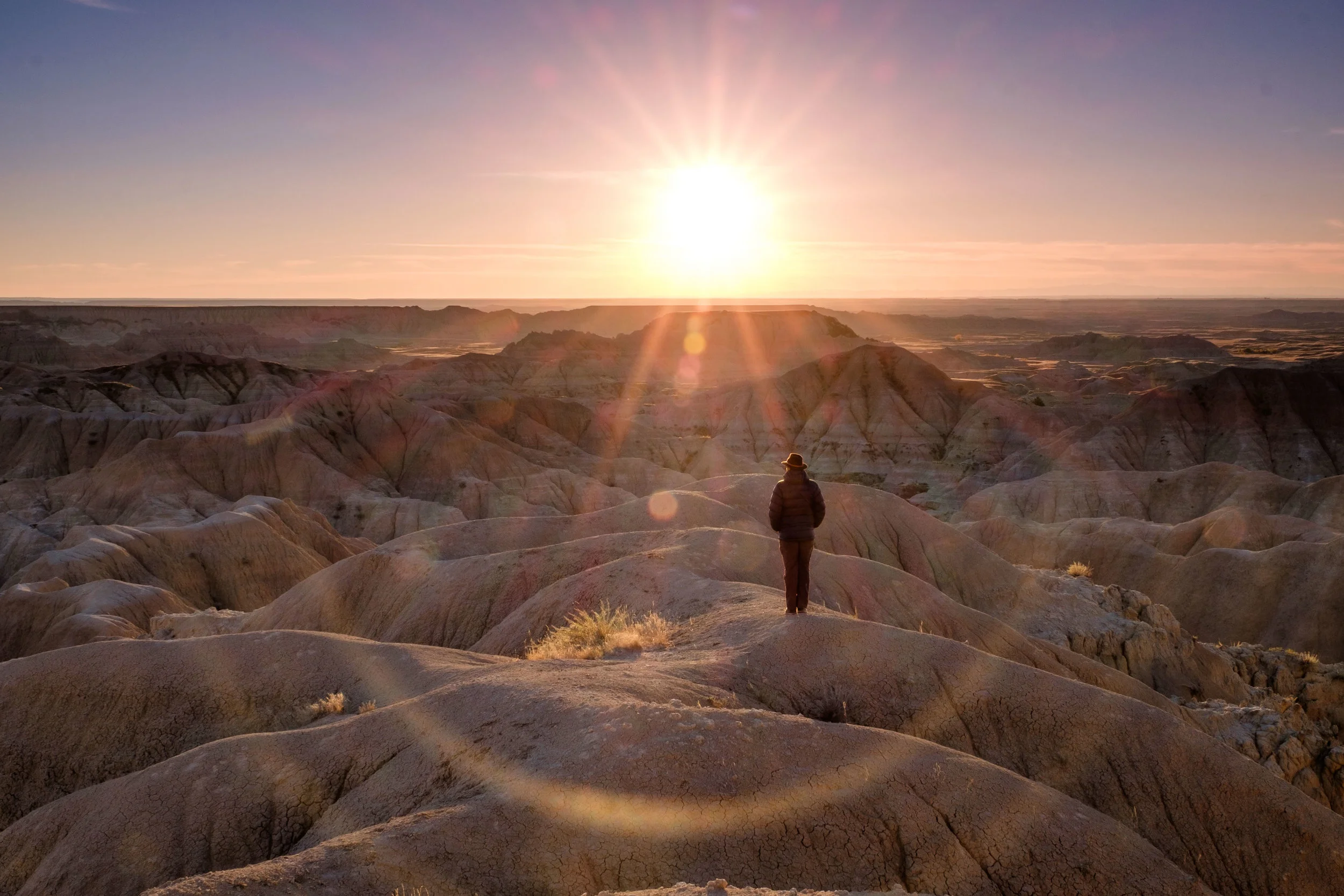 Jonathan takes in a brilliant sunset near the Pinnacles entrance of the park.