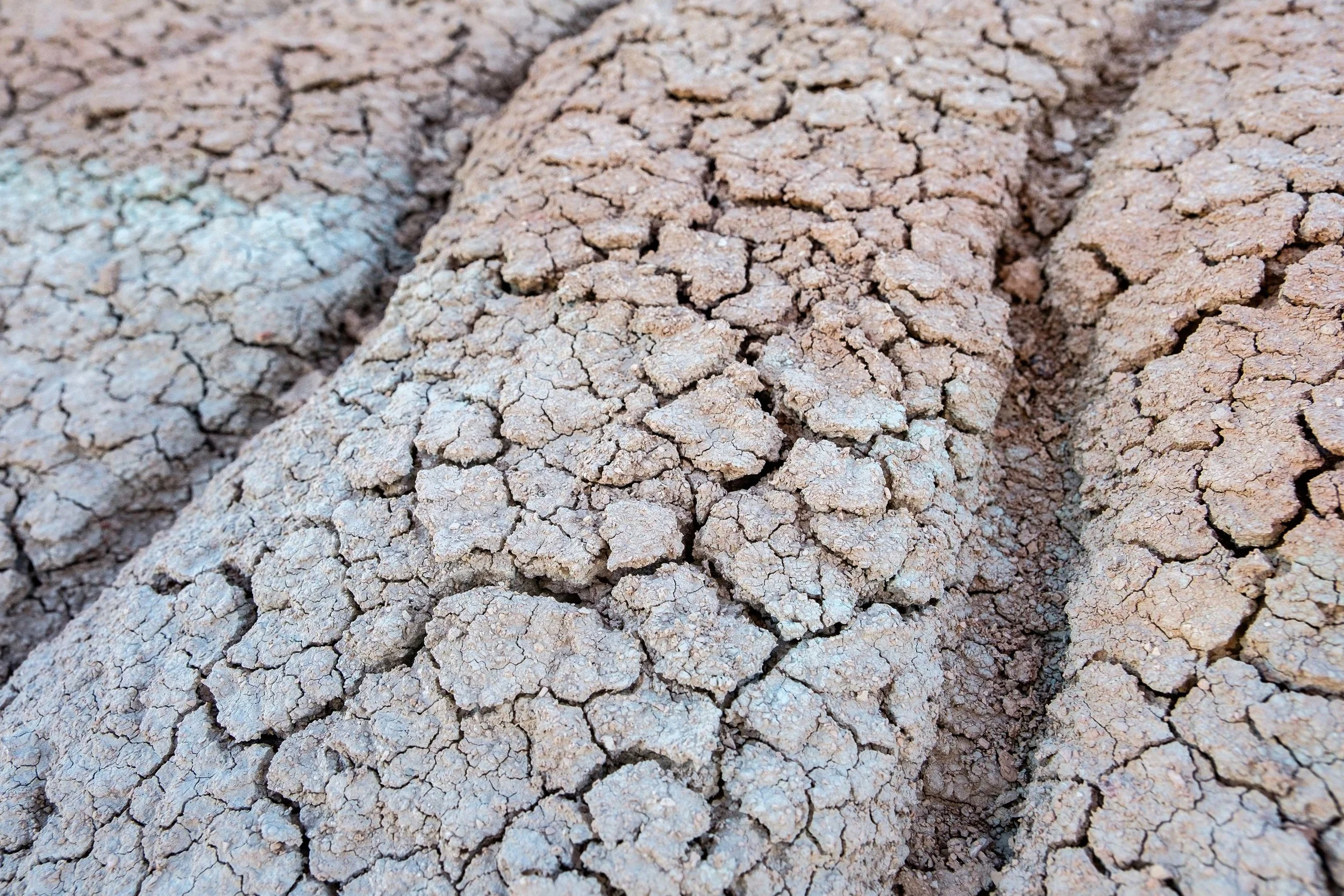 A closeup look at the textured detail of the badland formations. 