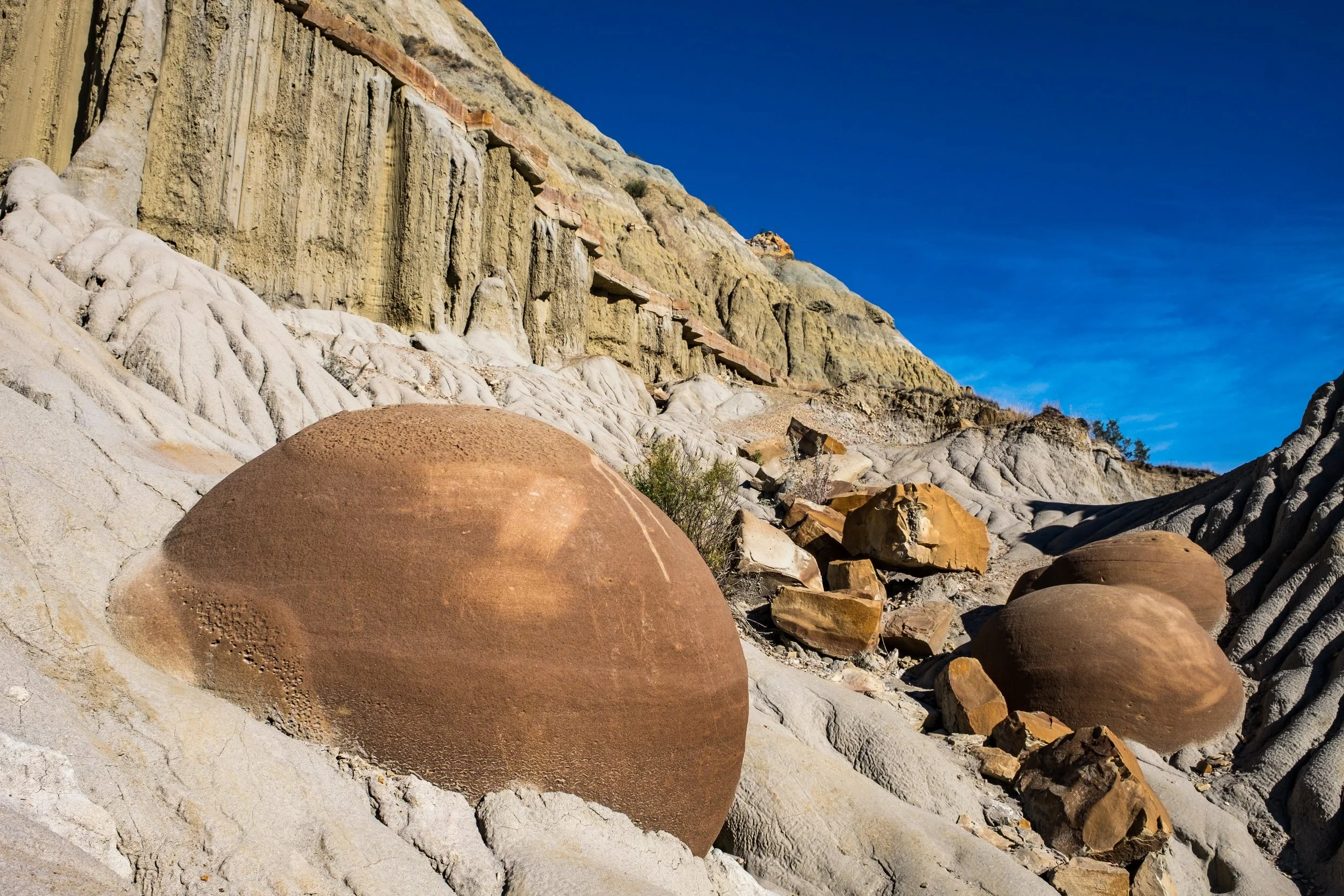 Otherwordly geology: the Cannonball Concretions in the north unit.
