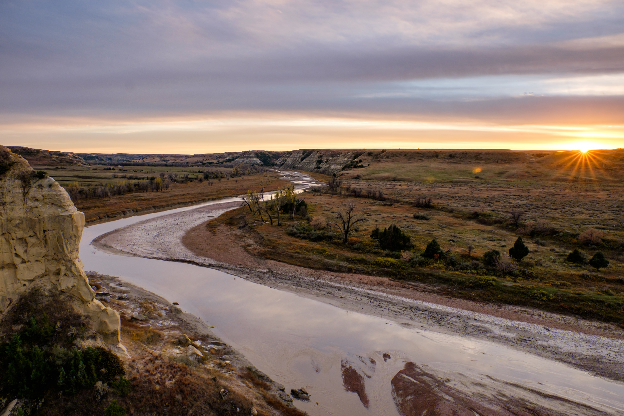 The Little Missouri River as seen fromWind Canyon Overlook in the north unit.