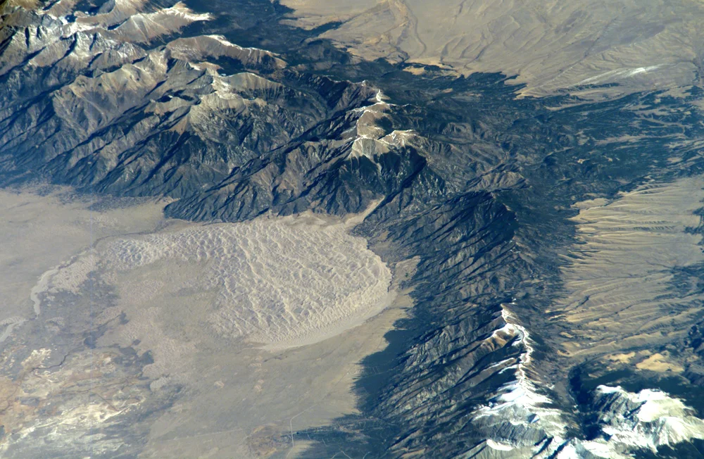 Great Sand Dunes National Park and Preserve as seen from the International Space Station. Credit: NASA