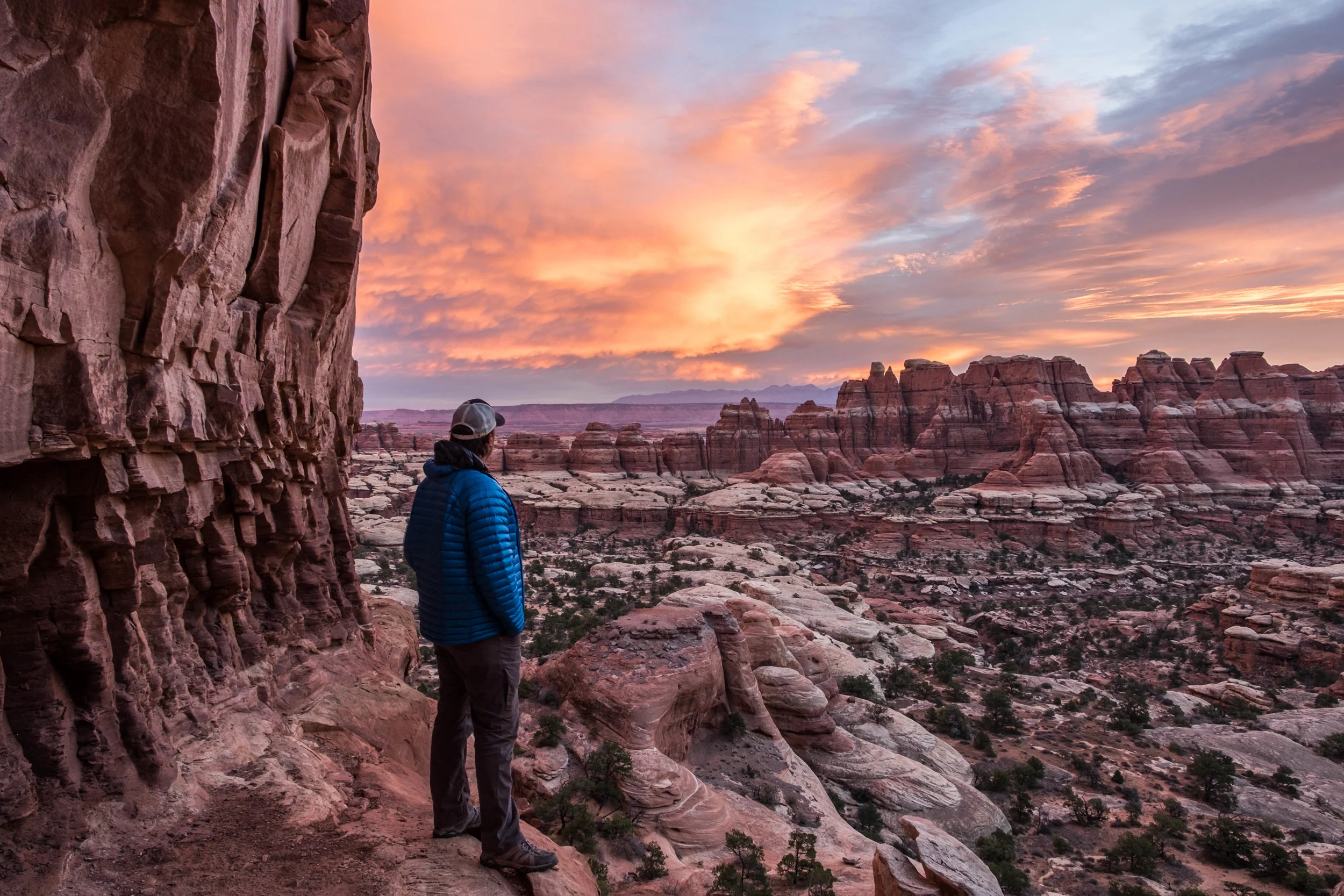 Taking in impeccable views and sunset skies at our campsite in the Chesler Park area of the Needles District. 