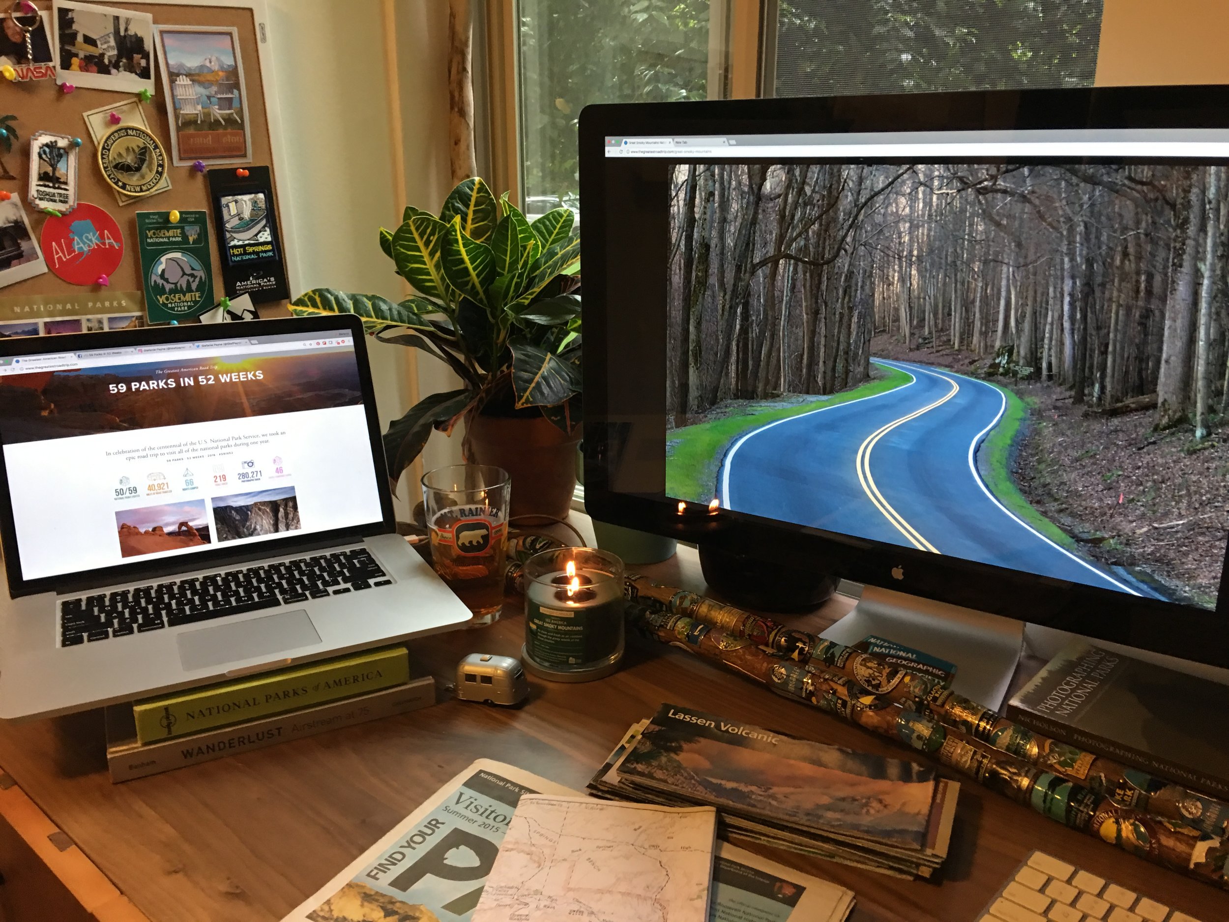 To keep the inspiration, our workspace is everything national parks! 