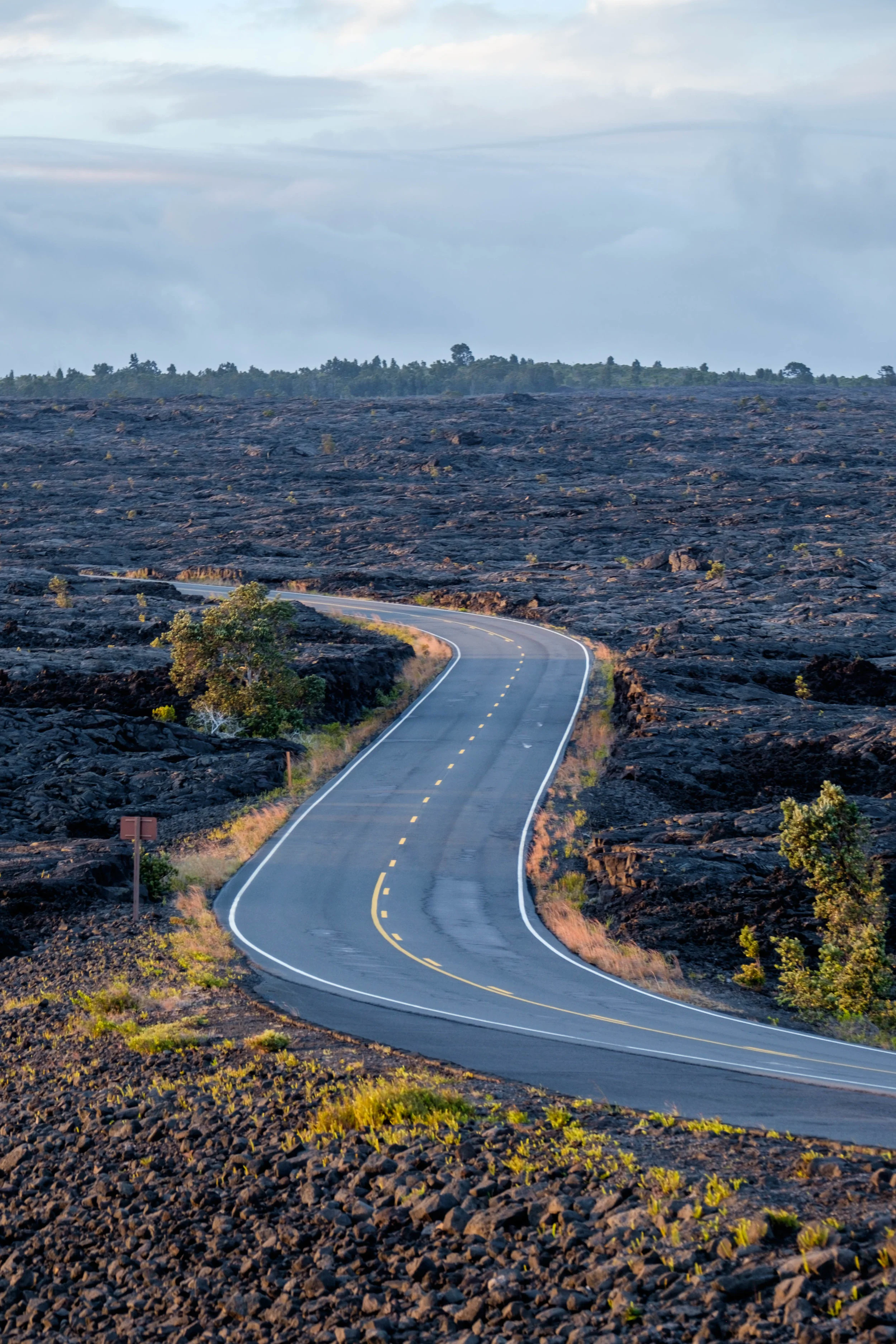 Chain of Craters Road winds from the high points in the park to the sea. 