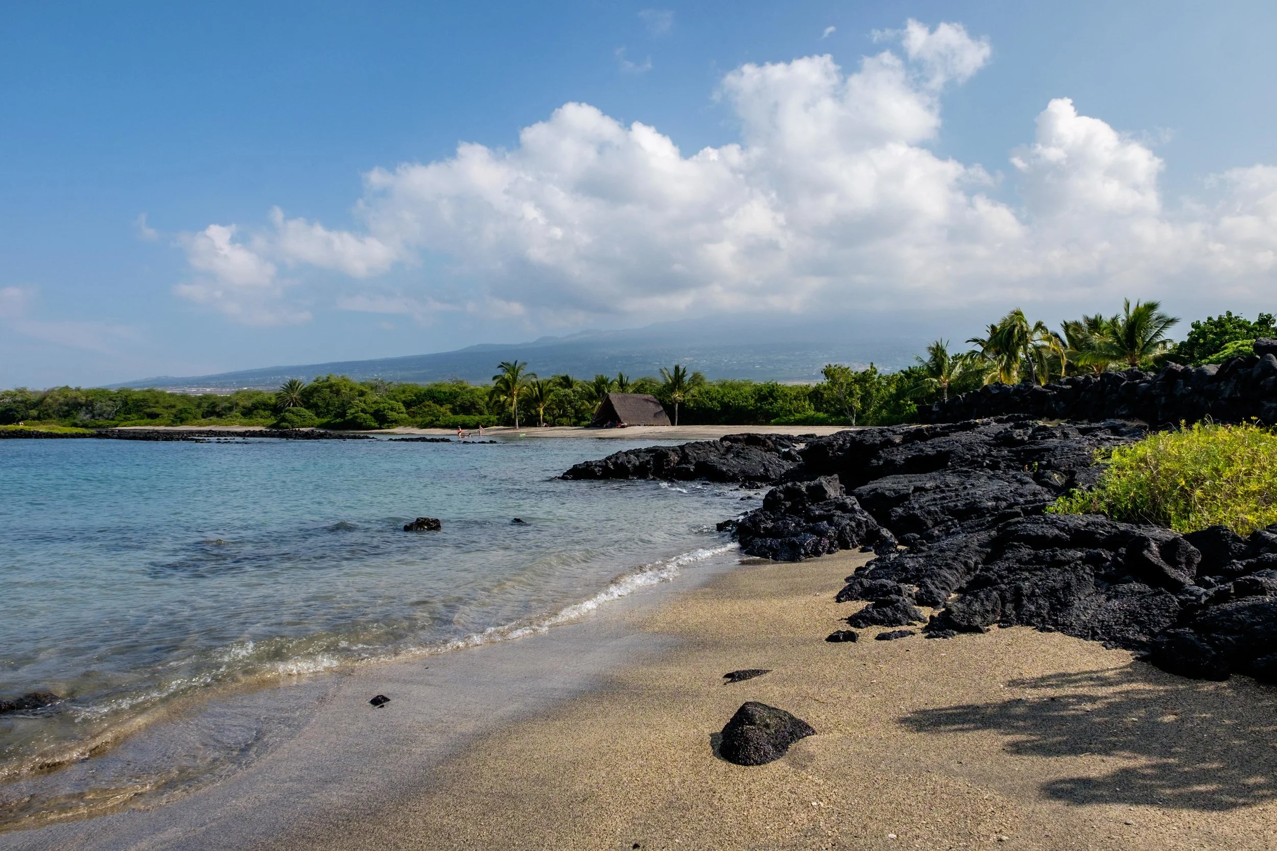 The Pu’uhonua o Honaunau National Historical Park is located 20 miles south of the Kona airport.