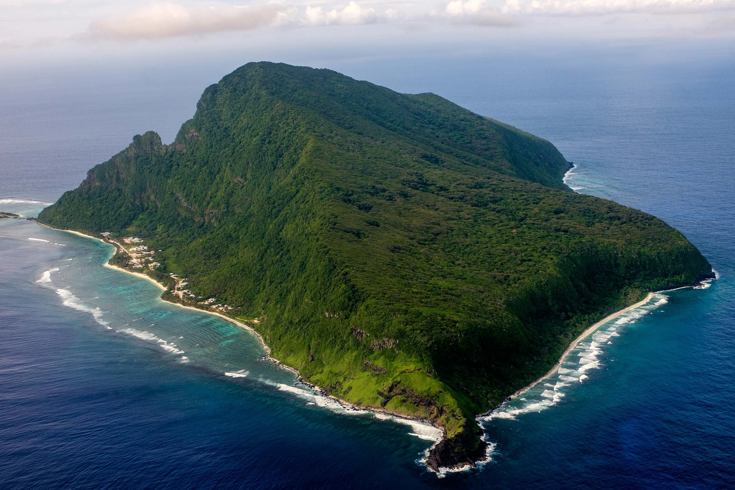 The island of Olesega which connects to Ofu as seen from the air. Not part of the national park but look at that jungle wilderness! 