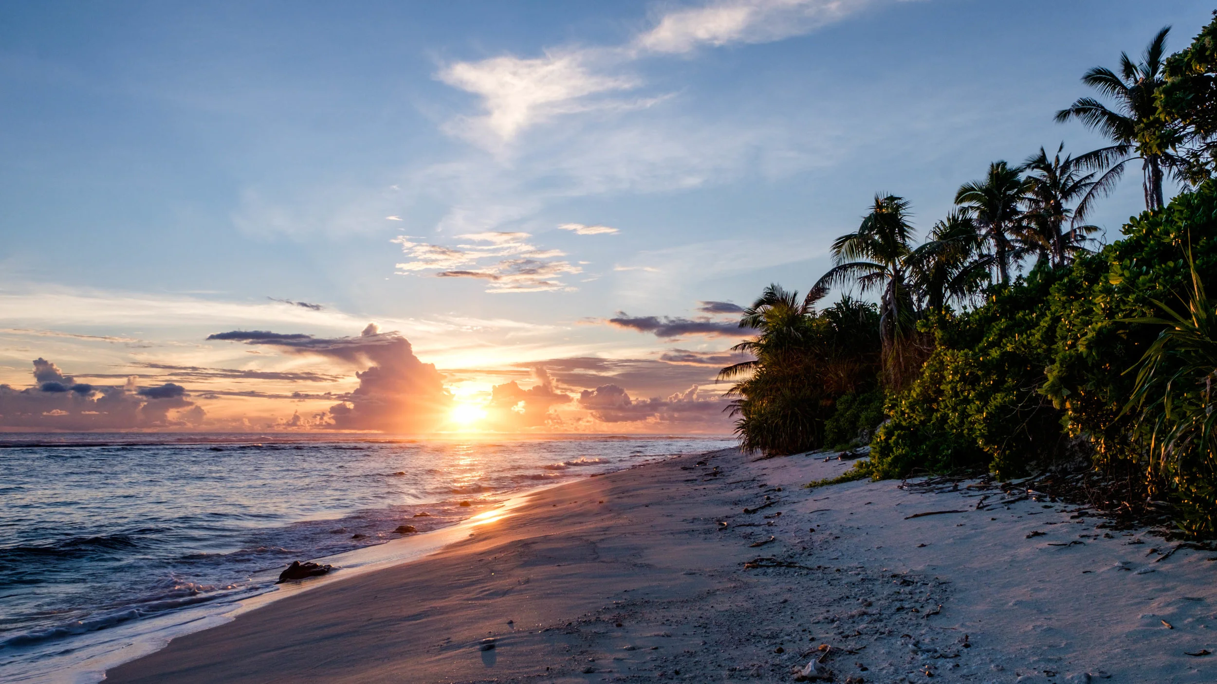 A warm South Pacific sunset on the island of Ofu.