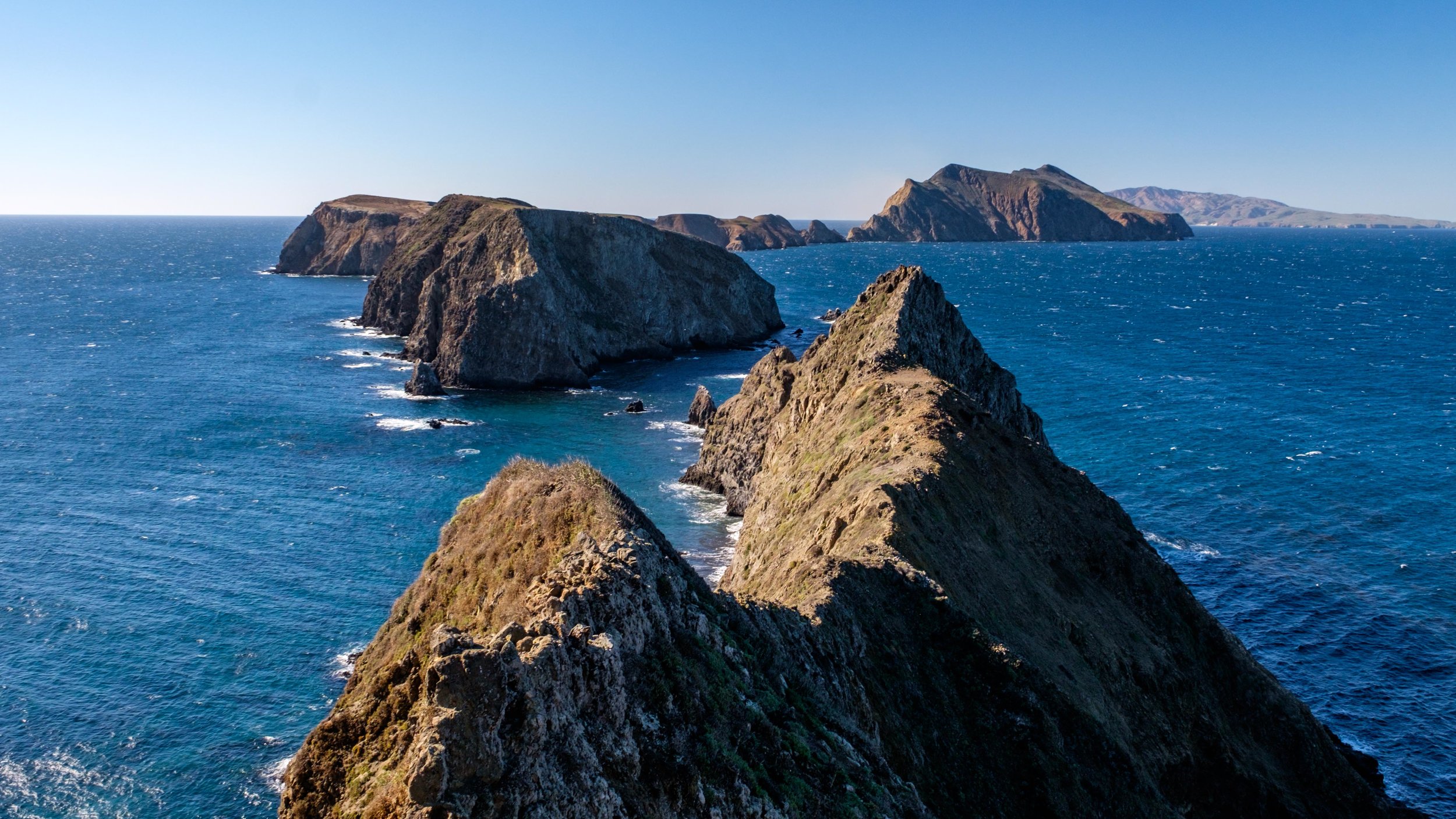 A view of the Channel Islands from Inspiration Point on Anacapa Island.