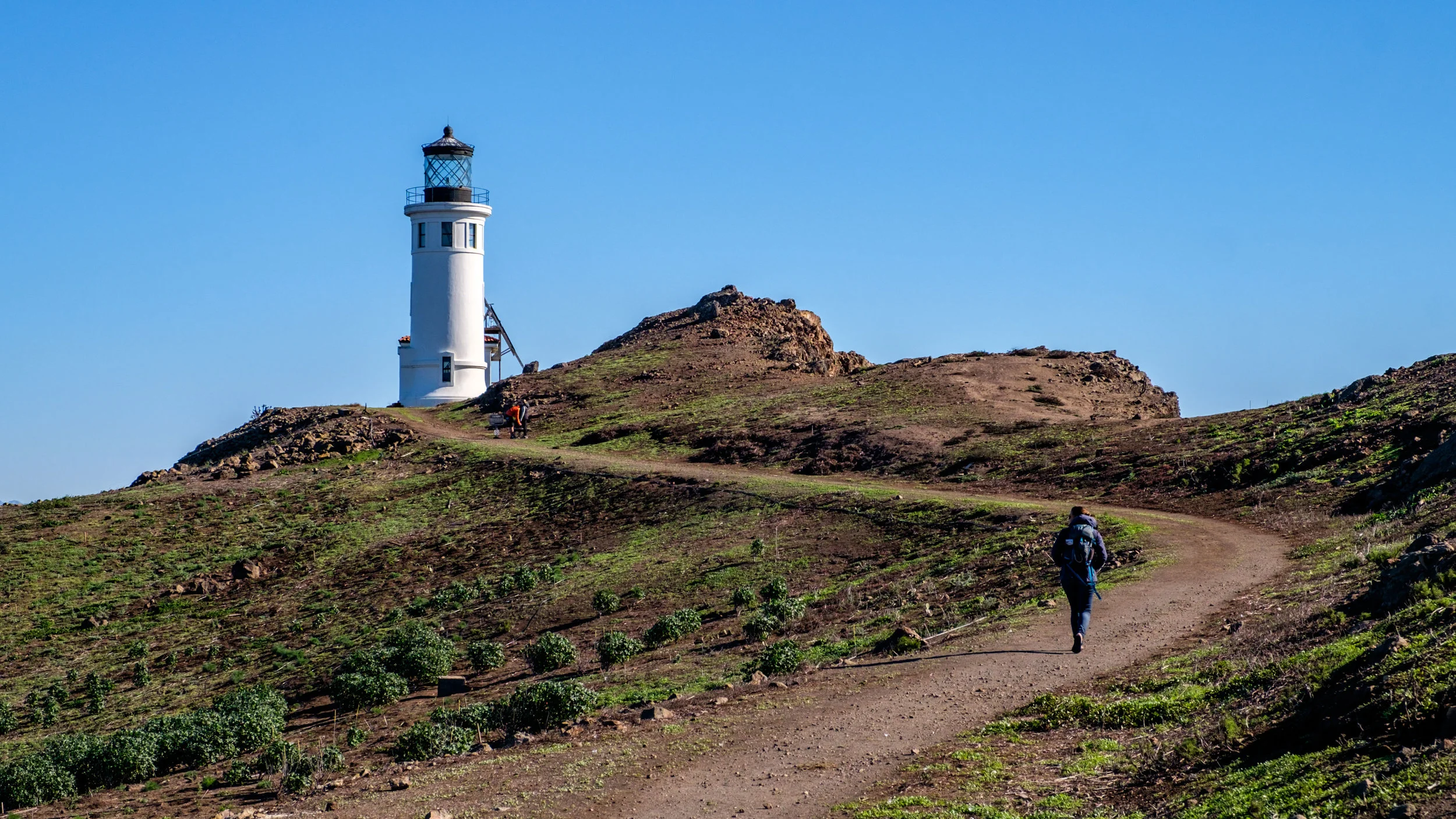After disembarking the Island Packers ship, the first activity for many is a short hike to the Anacapa Island Light Station. 