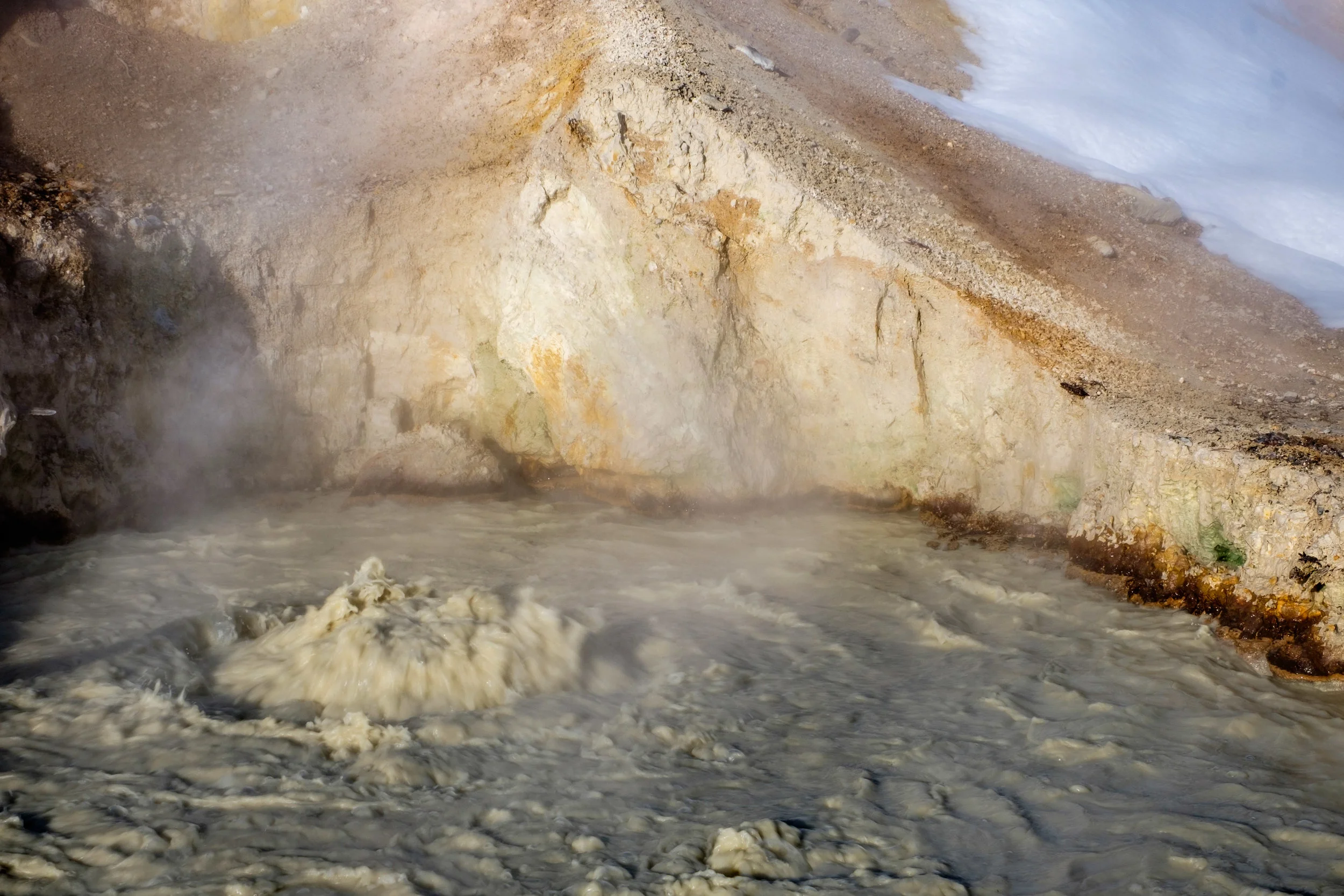 A bubbling mud pot at Sulphur Works found along main park road – this feature is an all-year event!