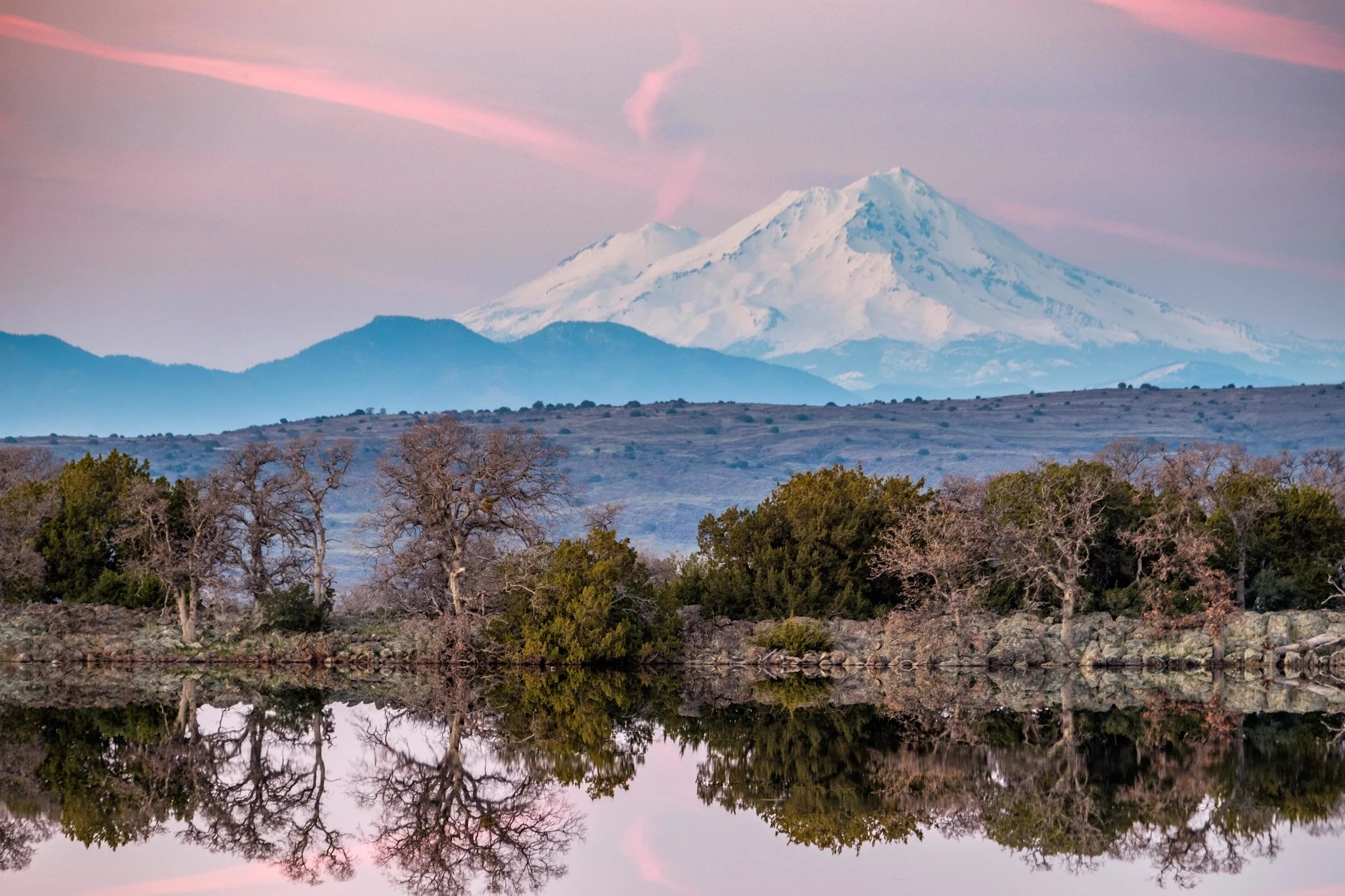A view of Lassen Peak from outside of the park, on the drive in. 